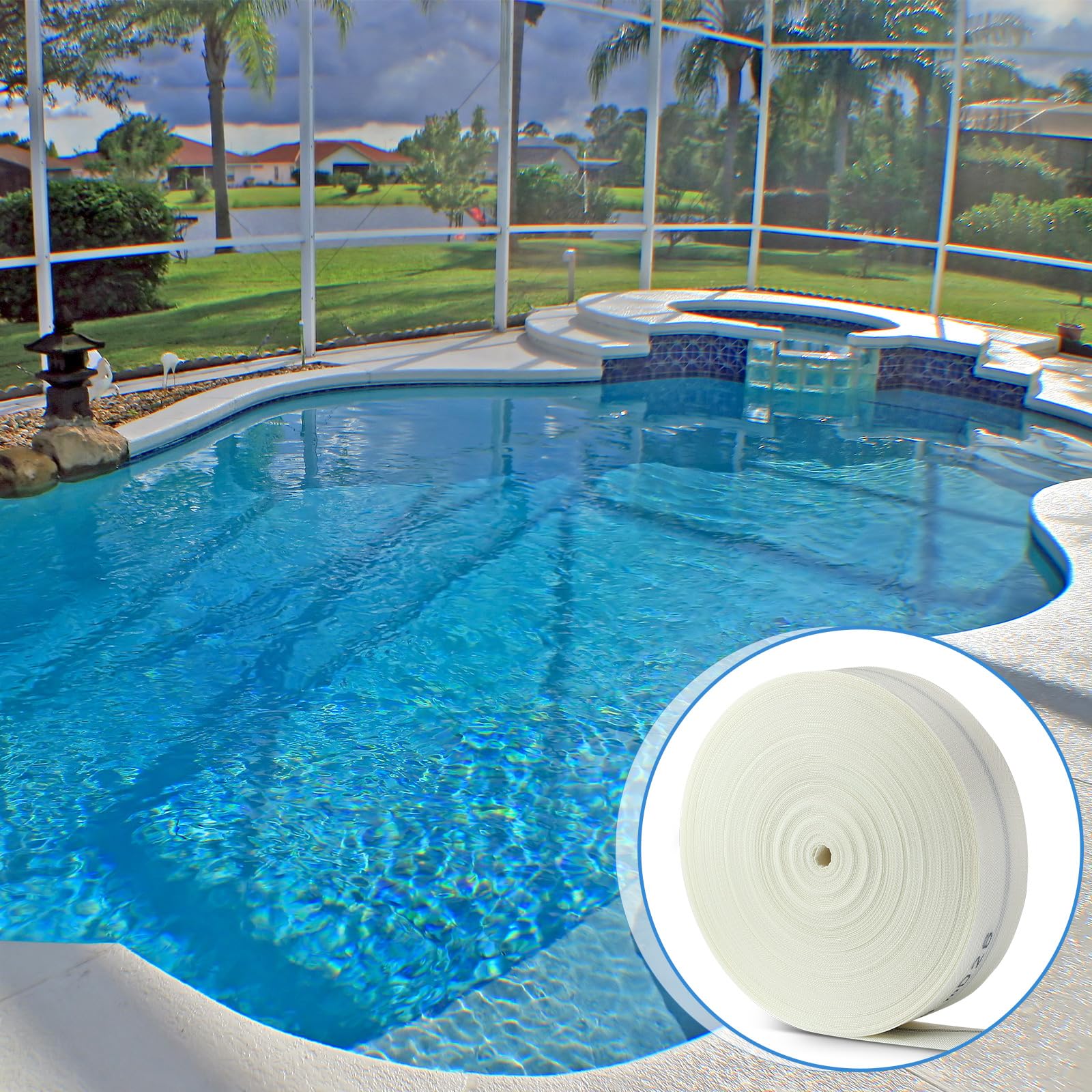 Pushglossy Manguera de descarga de 2 pulgadas x 98 pies, manguera de descarga de PVC reforzado resistente con abrazaderas dobles para bomba de tubería de piscina, transferencia de agua, riego de