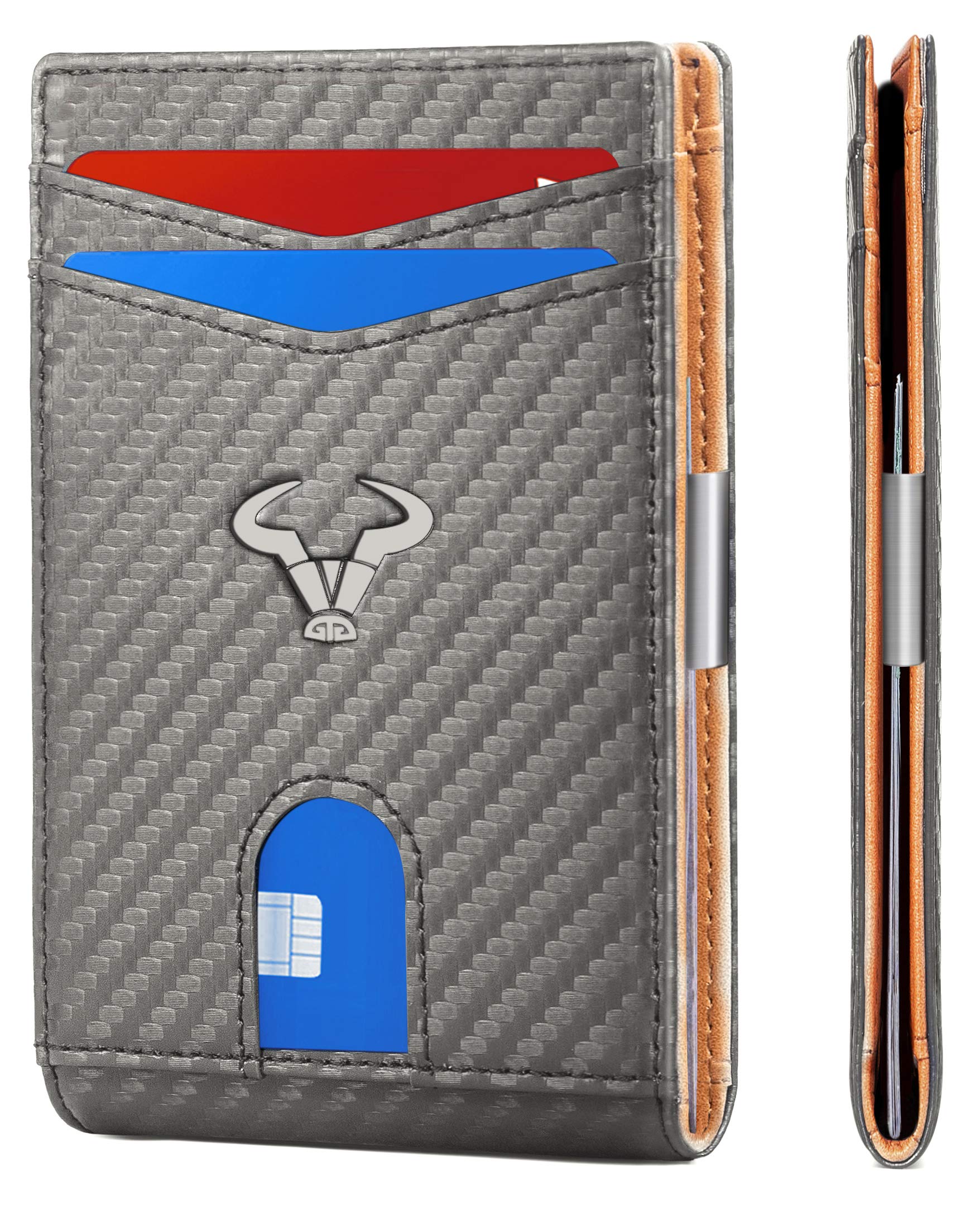 BULLIANT Slim Wallet Men, Leather Wallet Front Pocket Card Holders for Gift Men 3"X4.3"