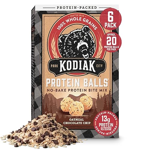 Kodiak Cakes Oatmeal Protein Ball Mix, Chocolate Chip, High Protein,