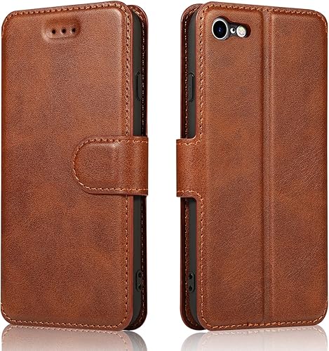 QLTYPRI Funda para iPhone 6 iPhone 6S Funda Premium PU Cuero Simple Wallet Case TPU Bumper Ranuras para tarjetas Pie de apoyo Cierre magnético Funda