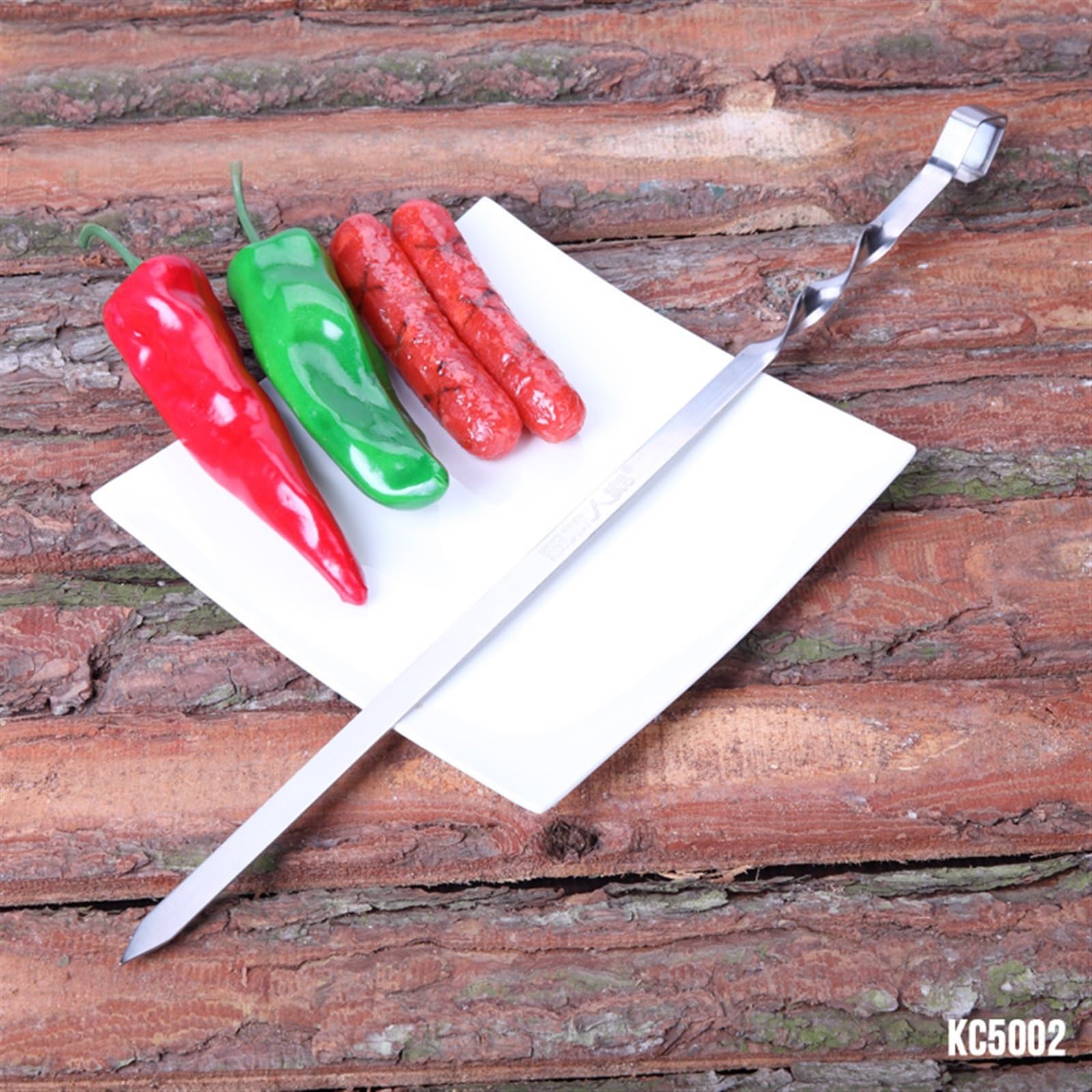 Brochetas de Kebab, brochetas Planas for Barbacoa 45 cm y 17,8 Pulgadas, Acero Inoxidable, for Carne, Metal, for(6 Pcs)