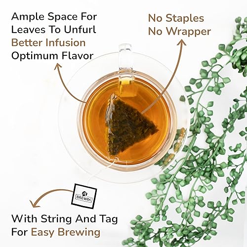 Vista 173 de BREWIX Bolsas de té de albahaca sagrada (15 bolsas de té piramidales) Camiseta con hojas de tulsi y manzanilla Sin cafeína, té de hierbas