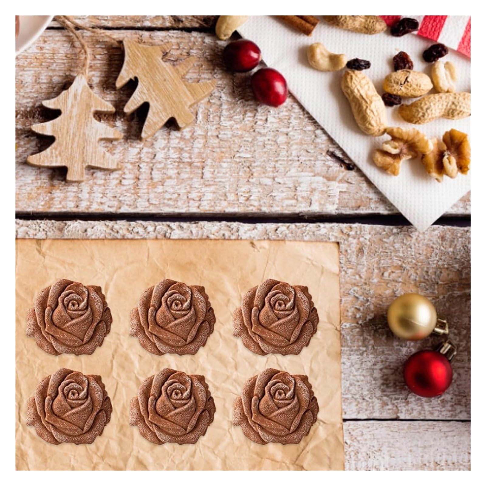 Forma do ciastek， DIY forma do pieczenia 3D Rose Press stempel na przyjęcie weselne przybory kuchenne, foremki ciastek