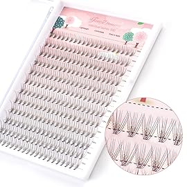 FinyDreamy 10D Lash Clusters 240pcs Individual Lash Extensions Natural Cluster Lashes 10-14mm Mix Lengths C Curl 0.07mm Thickness eyelash Individual Cluster Lashes Apply Under your Lashes(10D10-14mm)