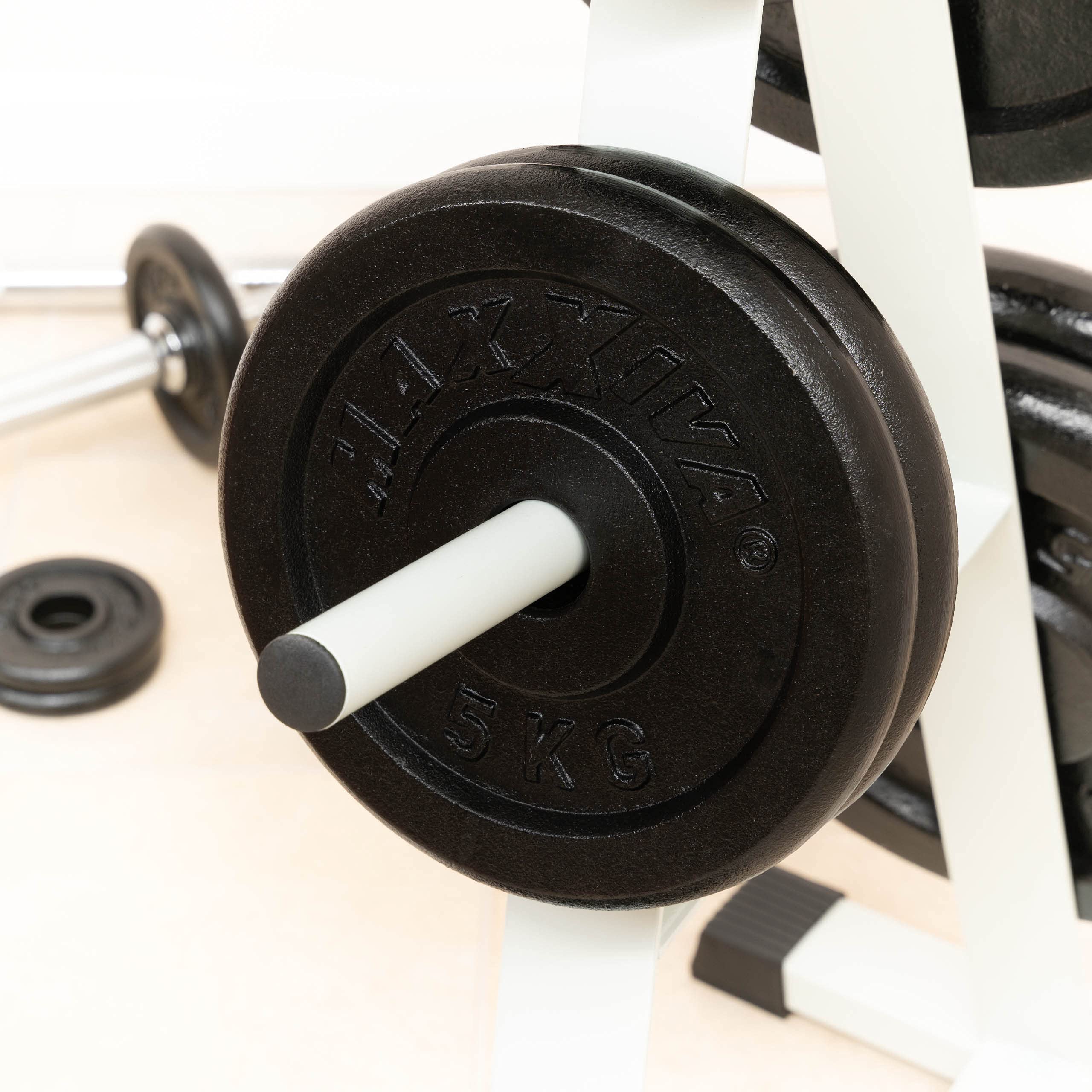 Hantelscheiben 2er Set Gewichtsplatte je 5 kg 100% Gusseisen schwarz 10 kg Fitness Krafttraining Bodybuilding Workout Gewichtheben Reha