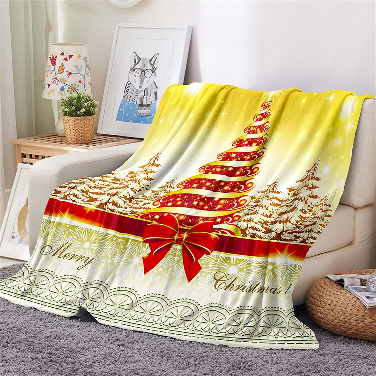 Coperta In Flanella Microfibra Chickw11 Con Stampa 3D Natalizia – Tema Cappello Rosso, Formato 100x150 Cm, Morbida, Leggera E Calda, Per Divano, Letto, Campeggio