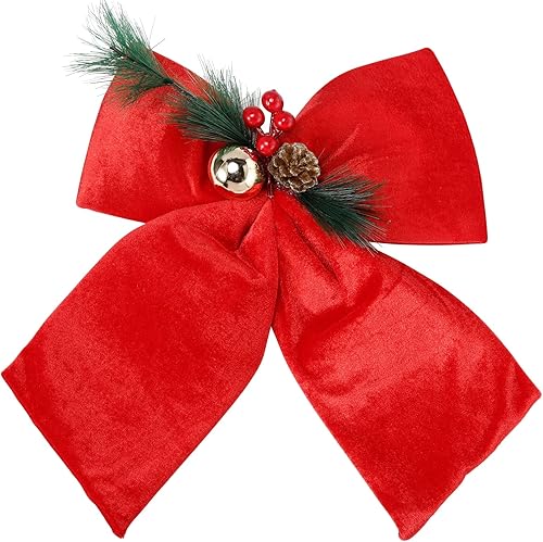 Miniatura 9 de allgala Lazos decorativos de terciopelo para guirnalda de coronas, árbol de Navidad, paquete de 2, 10 unidades (7.9 x 9.8 in), azul claro, XBW92210