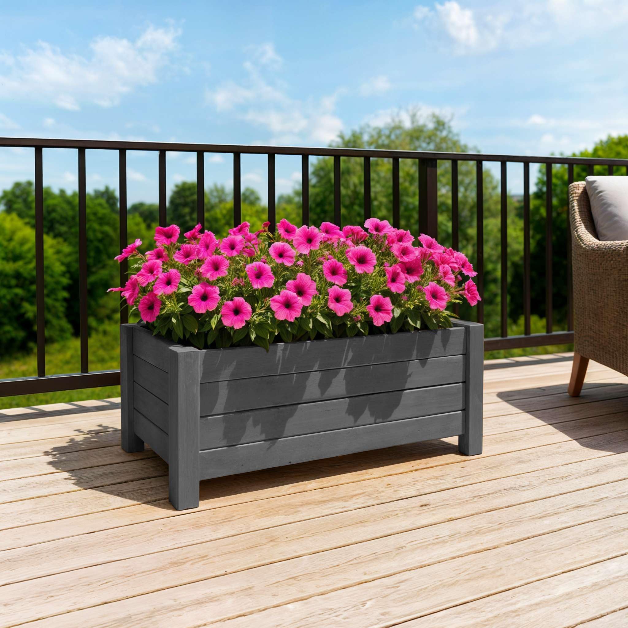 BOGATECO Bac à Fleurs Jardinière en Bois pour Extérieure | 38 x 38 cm | Pot de Fleurs Parfait pour Jardin, Terrasse & Balcon | Imprégné | Arrive Assemblé | avec Agro-Textile | Marron Foncé BOGATECO Bac à Fleurs Jardinière en Bois pour Extérieure | 38 x 38 cm | Pot de Fleurs Parfait pour Jardin, Terrasse & Balcon | Imprégné | Arrive Assemblé | avec Agro-Textile | Marron Foncé