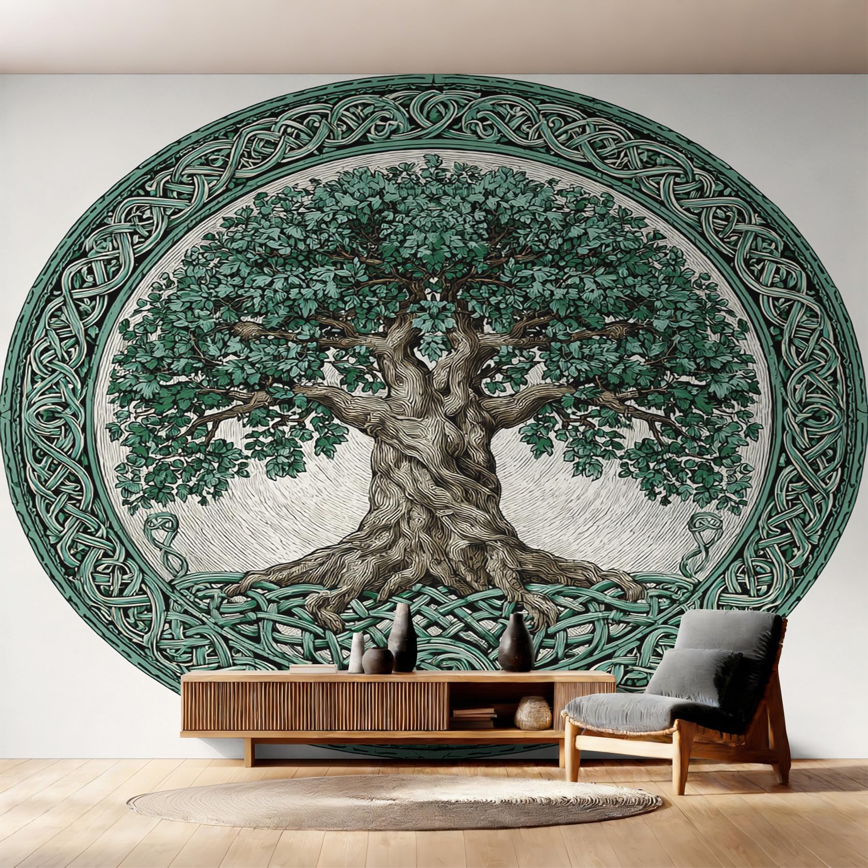 Papier Peint Nœud Celtique Arbre de Vie Décoration Intissée Cuisine