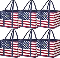 Vista 18 de BALEINE 3 bolsas reutilizables para comestibles, bolsas de compras plegables para comestibles con parte inferior reforzada y asas (mosaico)