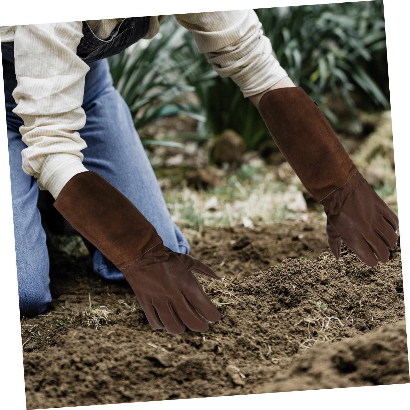 2pares Guantes De Jardinería Largos De Poda Protección Contra Guantes Resistentes Para Jardín Mediana Protección Para y Brazos