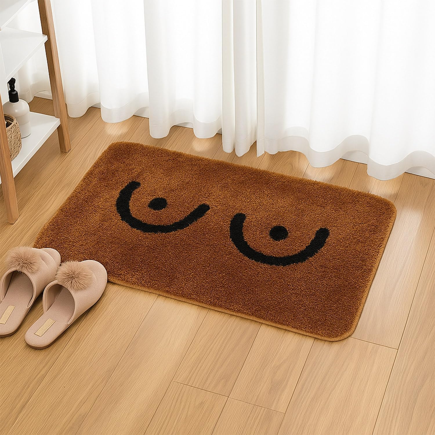 Cute Naked Boobs Bath Mat, Ultra Soft Bathroom Rug, Water Absorbent Non Slip Soft Microfiber Mat, Machine Washable Mat (19.6"x31.4")