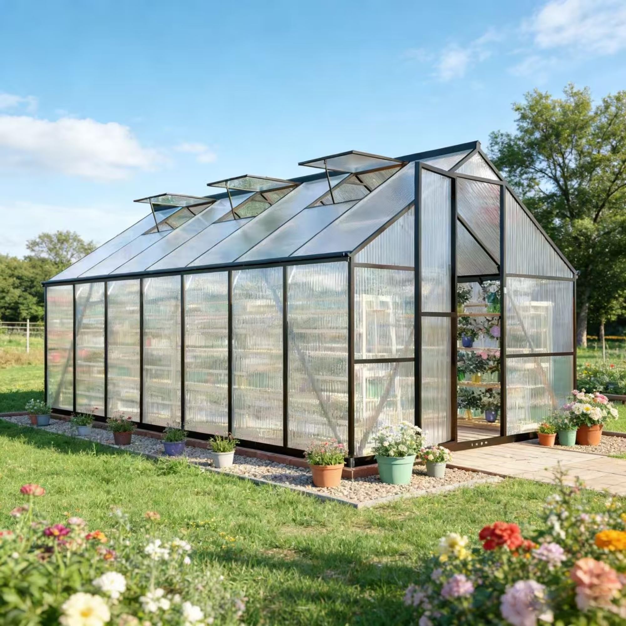 Jiliusure 8x14 Polycarbonate Greenhouse