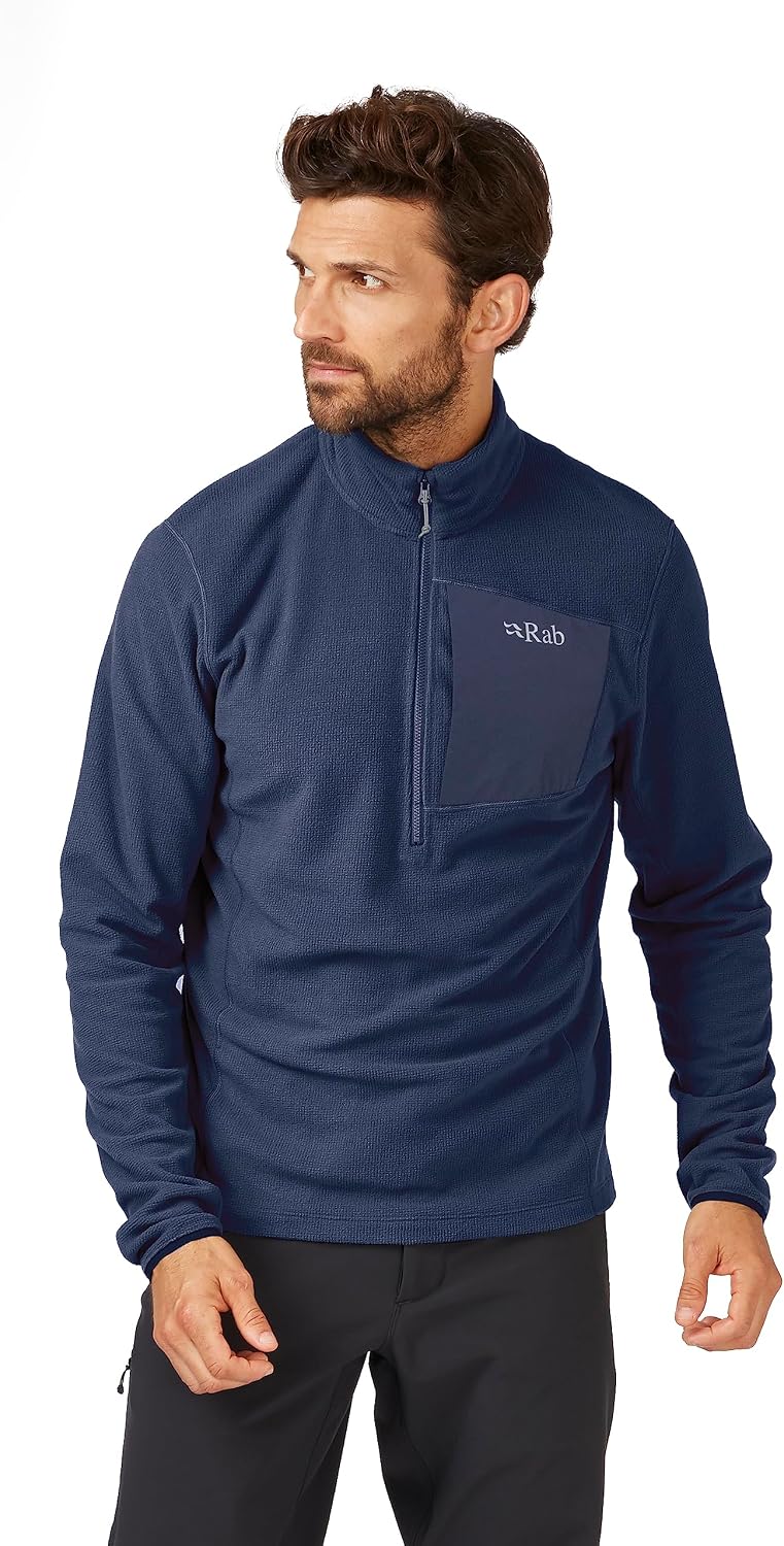 Rab Men's Tecton Pull-On - Half-Zip Lightweight Fleece Jacket for Hiking & Climbing