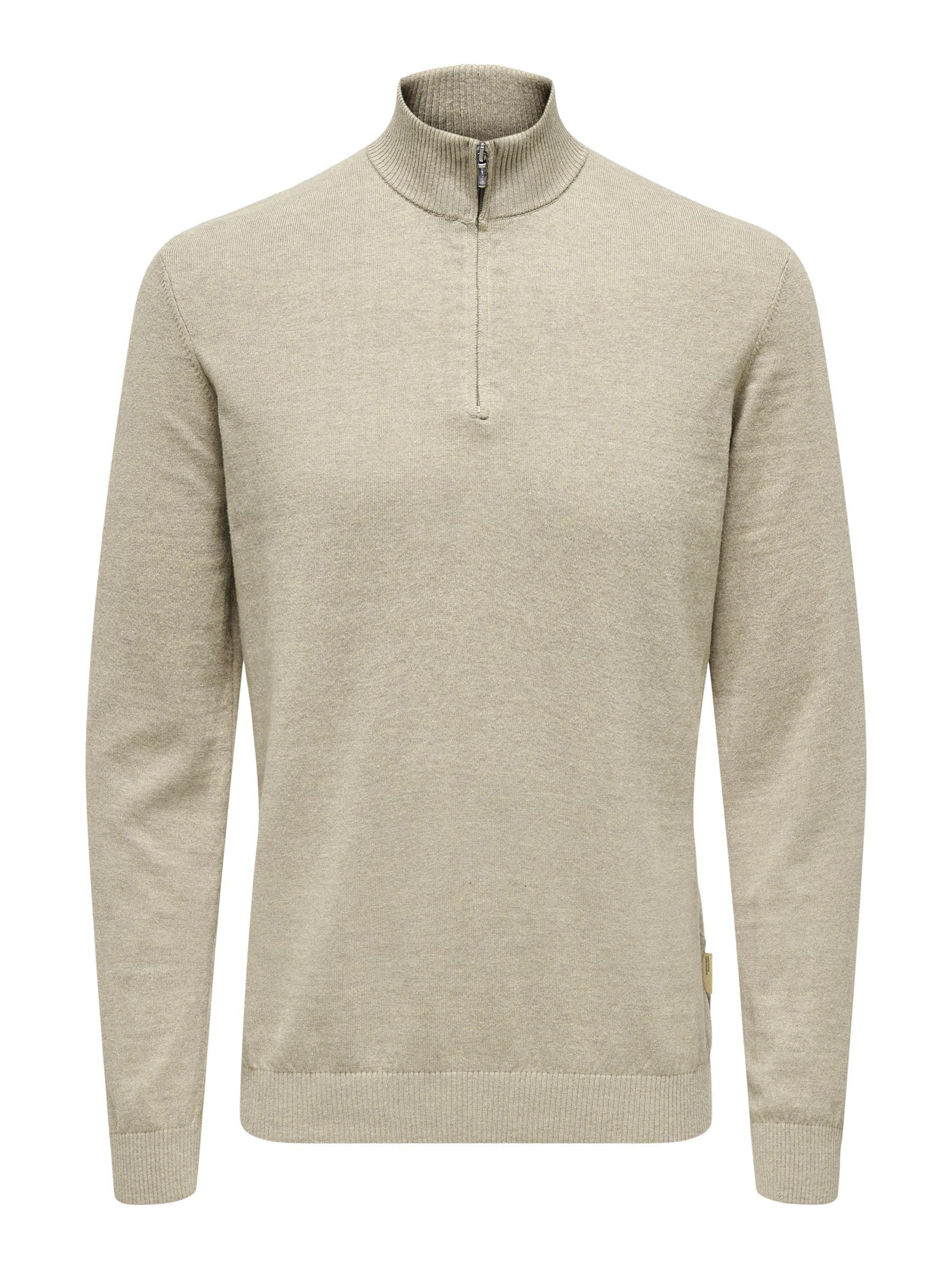 ONLY & SONS ONSLOUI Male Knitted Jumper, Oatmeal, M