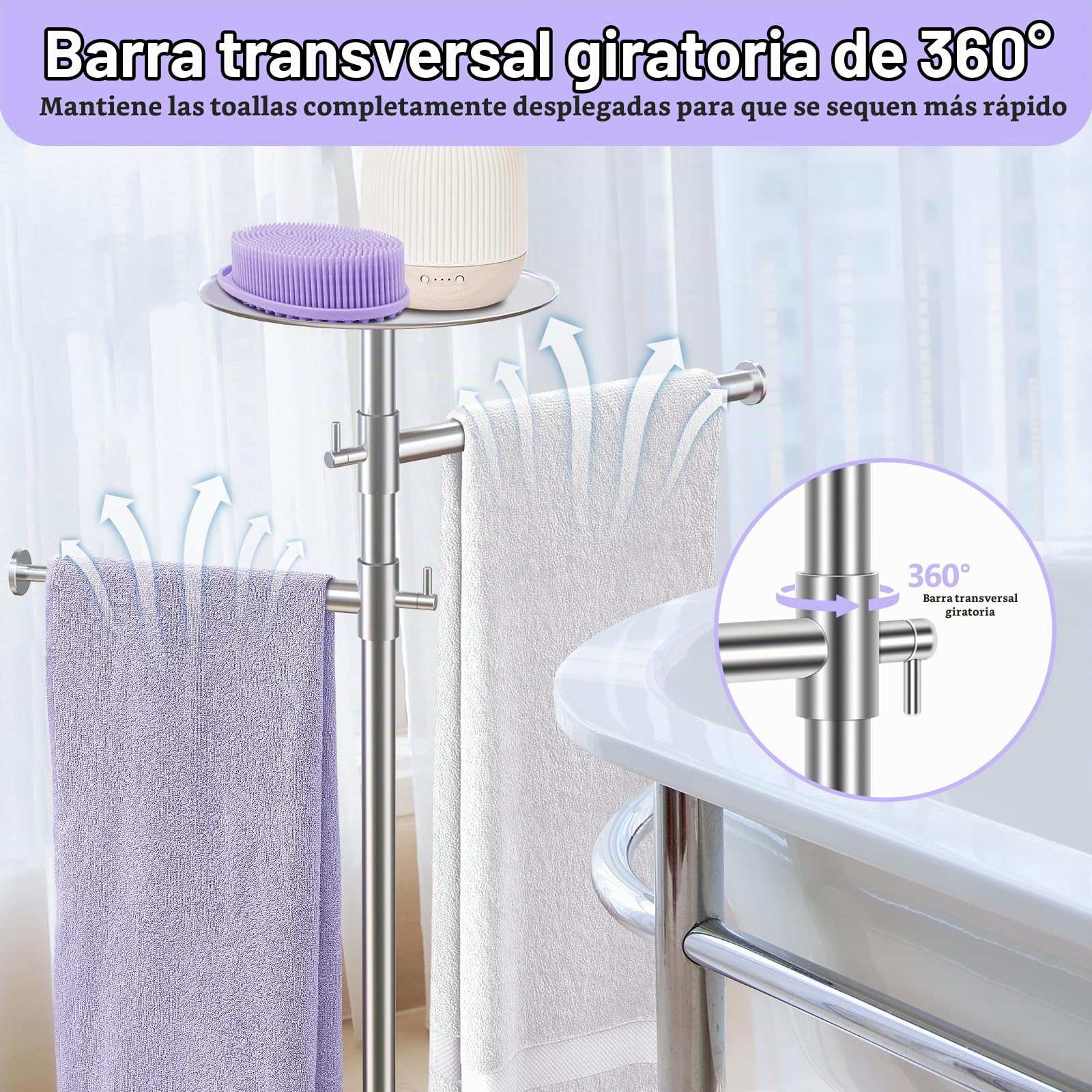 Alyvisun Toalleros de Baño de Pie, Porta Toallas Autónomo