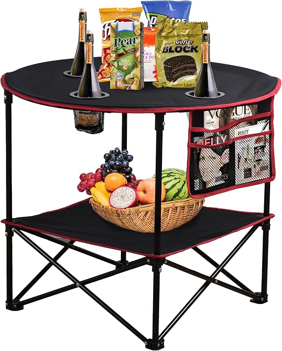Mesa de picnic plegable portátil con 4 p