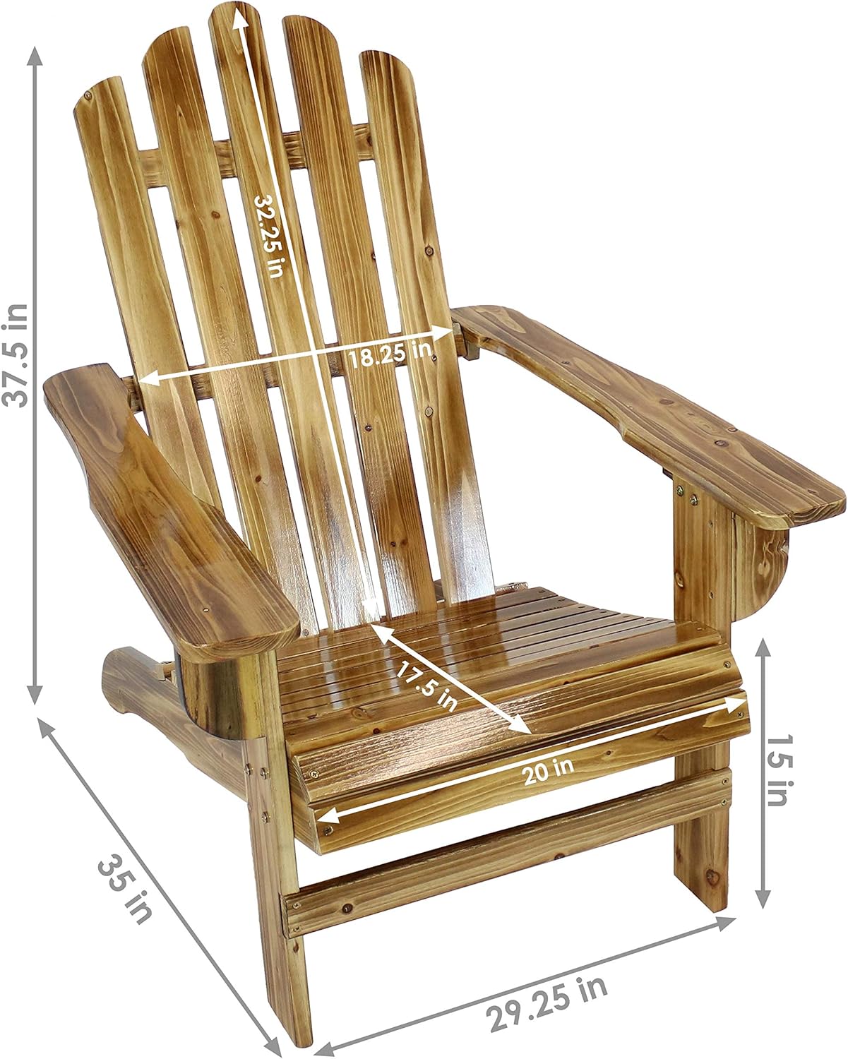 Adirondack Chair Parts and Dimensions