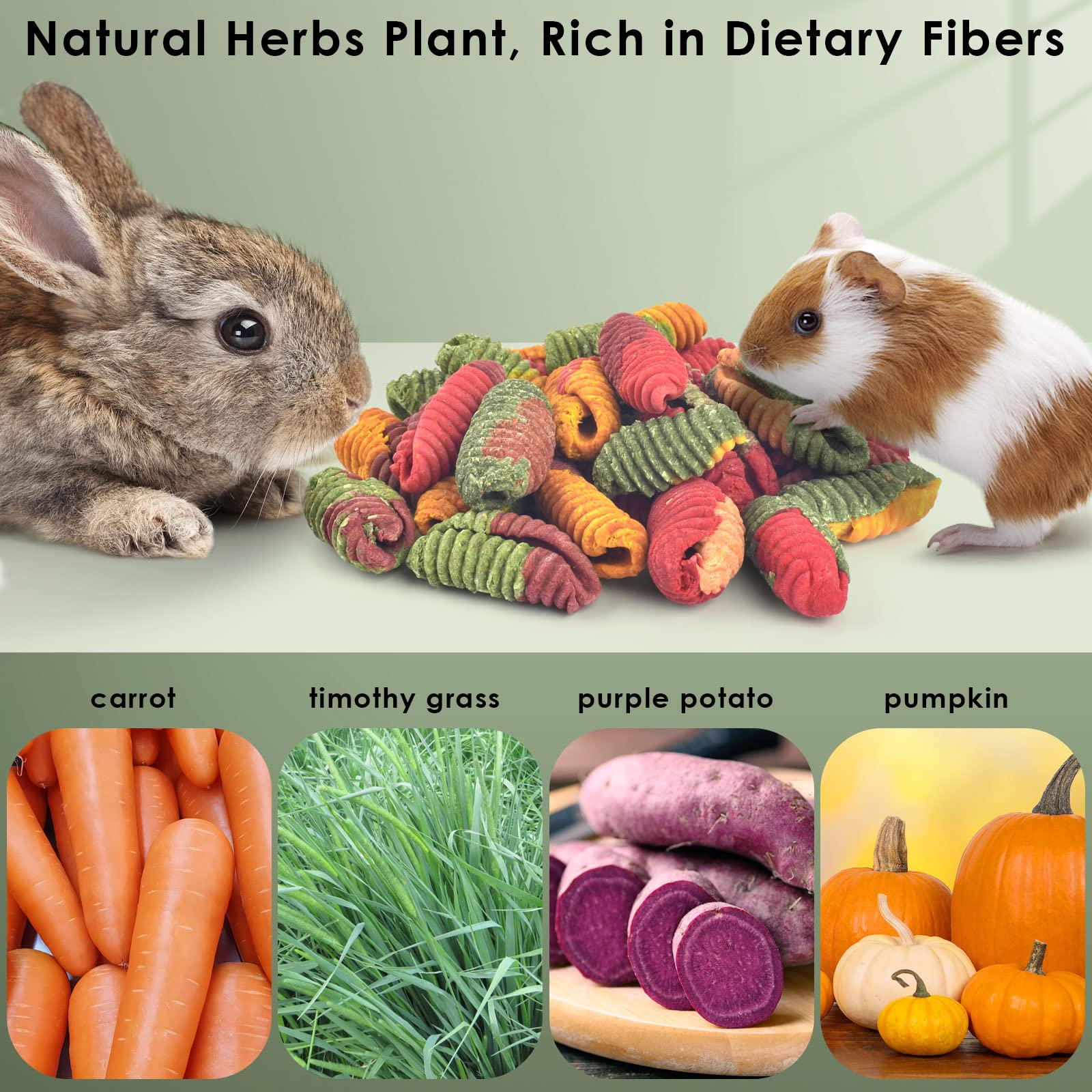 ERKOON Chinchilla Treats, Chew Toys for Teeth for Rabbit Guinea Pig Gerbil Rat Dwarf Hamster (Treats)