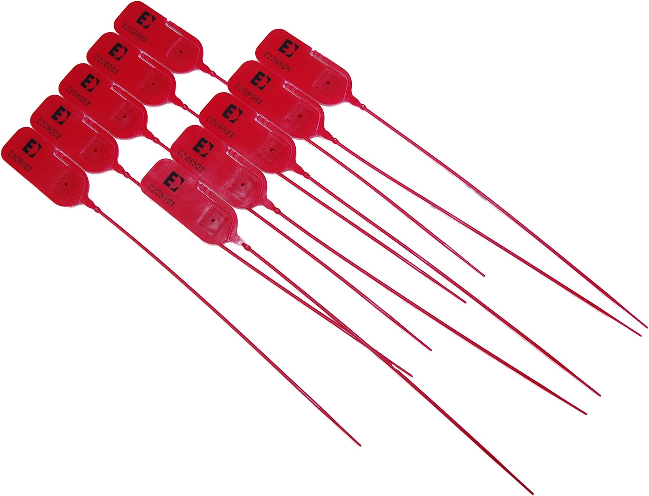 50 x RED Jawlock 250 Variable length Tamper Proof Seal - Medium weight security tag for couriers, mail bags, security containers, shipping