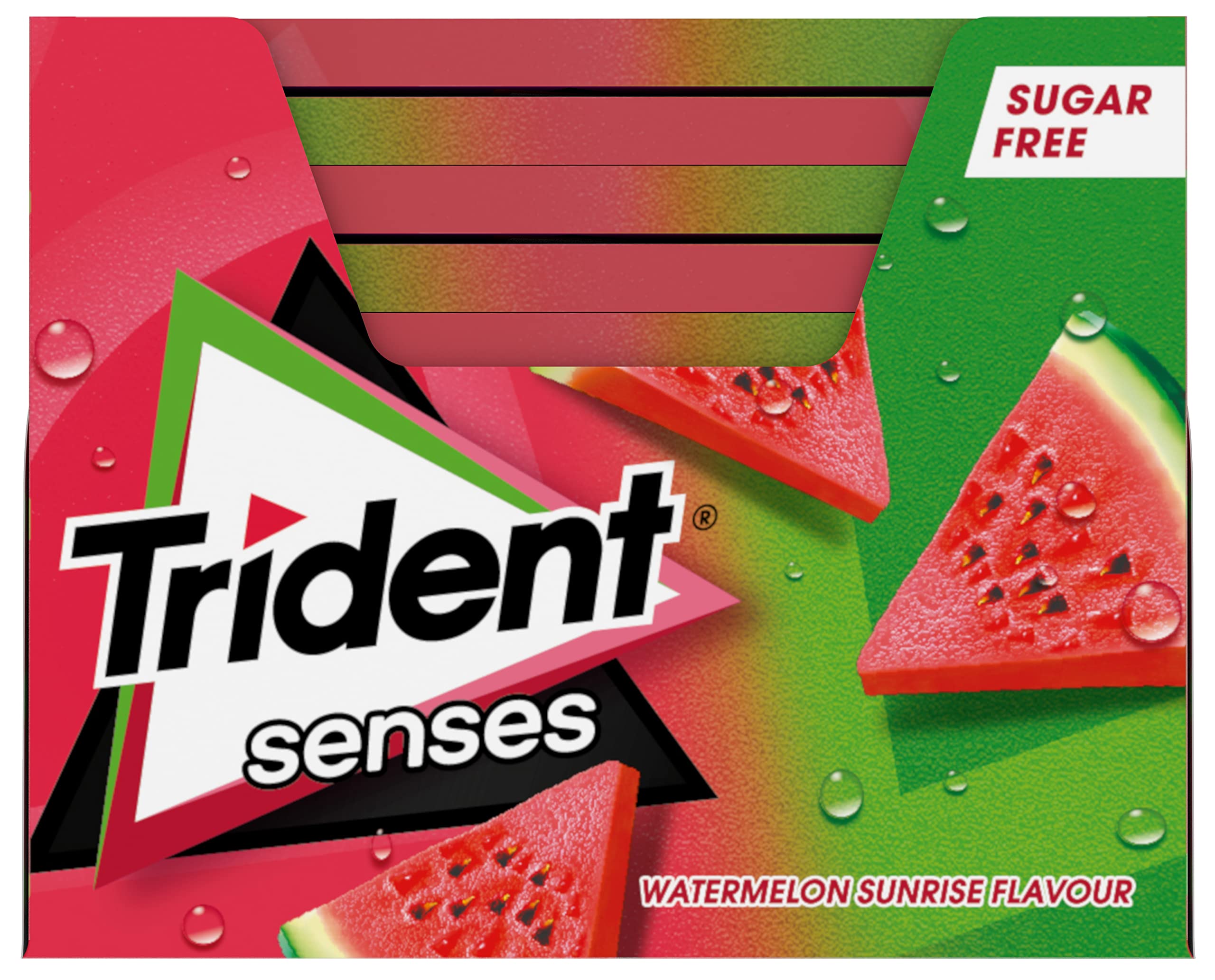 Trident Senses Watermelon Chicles sin Azúcar Sandía Paquete 12 x 23 g