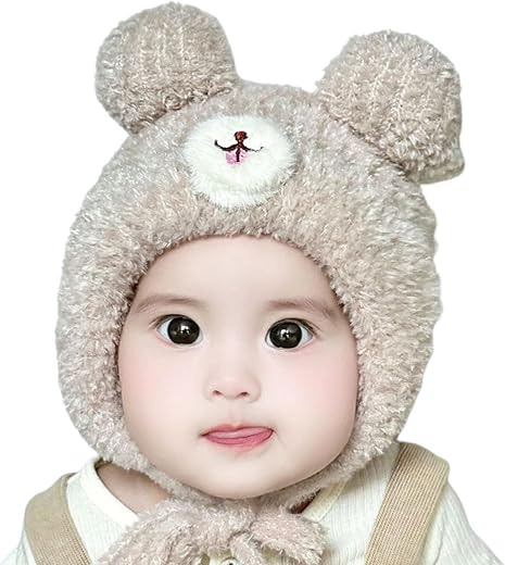 Tomorrow Baby Winter hat, Cute Baby hat, Baby Ear Protection hat, Warm Baby hat for Winter, Knitted Baby hat, Baby Plush h...