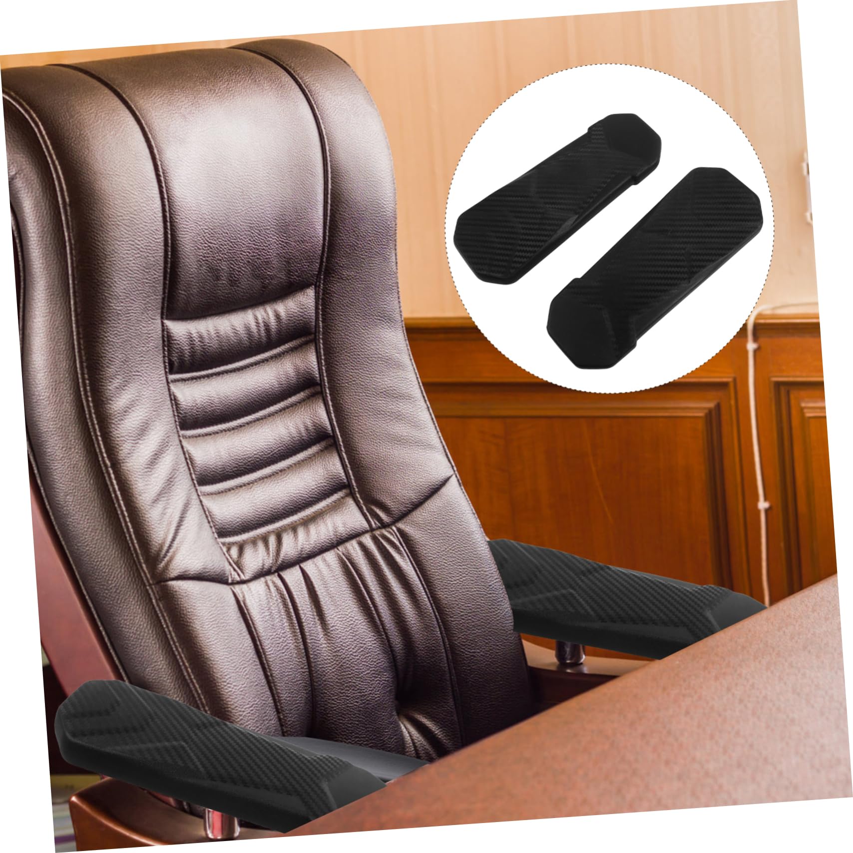 Coussin D'accoudoir Noir pour Chaise de Bureau 2 Pièces en Plastique et PU, Protège Les Bras et Augmente L'indépendance, pour Garçon et Filles et Travailleurs de Bureau