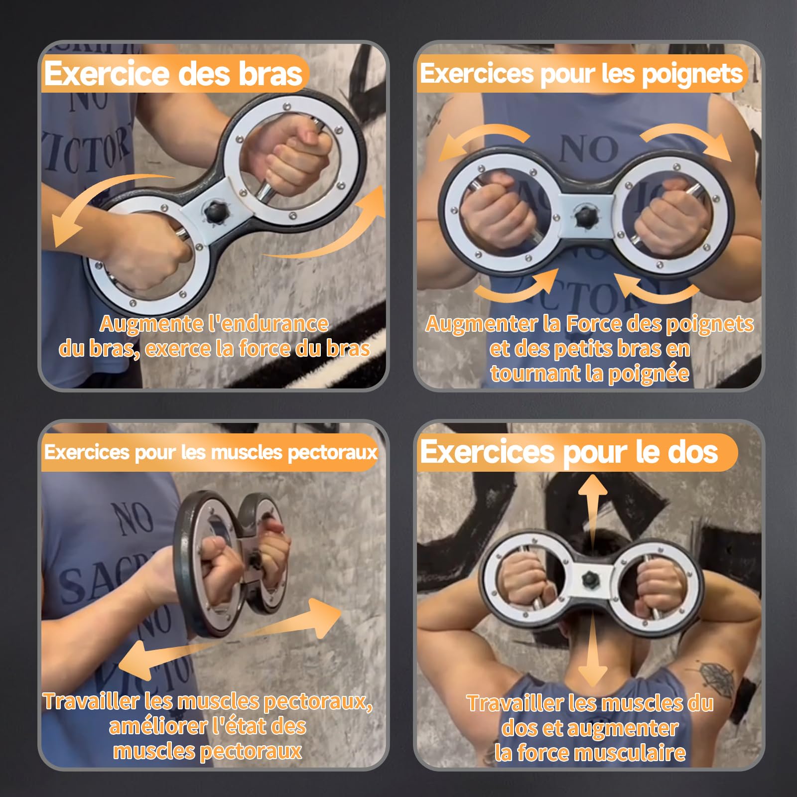 Machine à brûler 5.4kg Appareil d'exercice pour Les Bras Rotation à 360 degrés Appareil d'exercice pour Les Avant-Bras Résistance Réglable Multi-Fonctions Rotation Trainer Grip Trainer