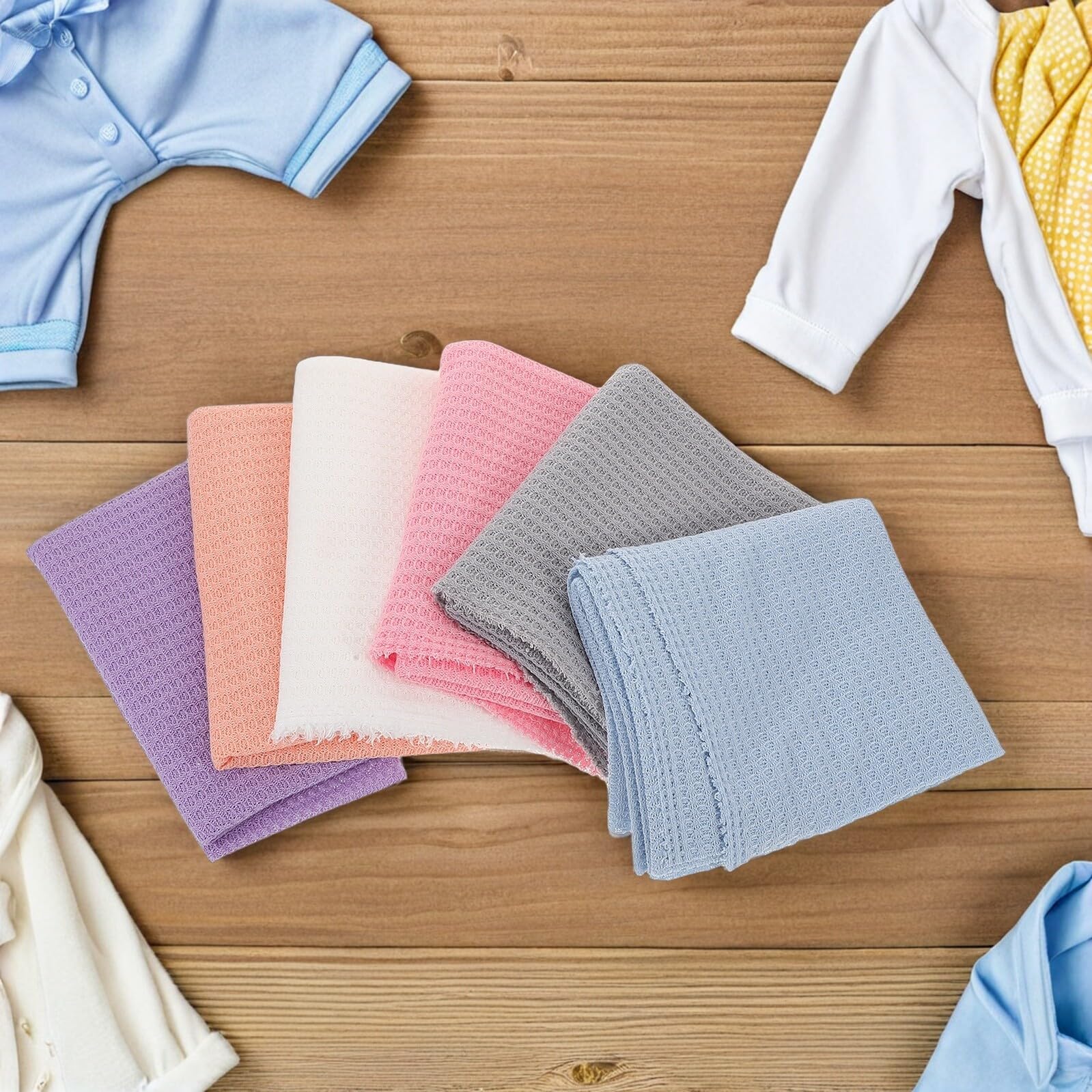 HANABASS 6piezas Mantas para Envolver Bebés Suaves y Elásticas De Mantas De para Recién Nacidos Accesorios para Fotos De Bebés para Sesiones De Fotografía De Recién Nacidos y Niñas