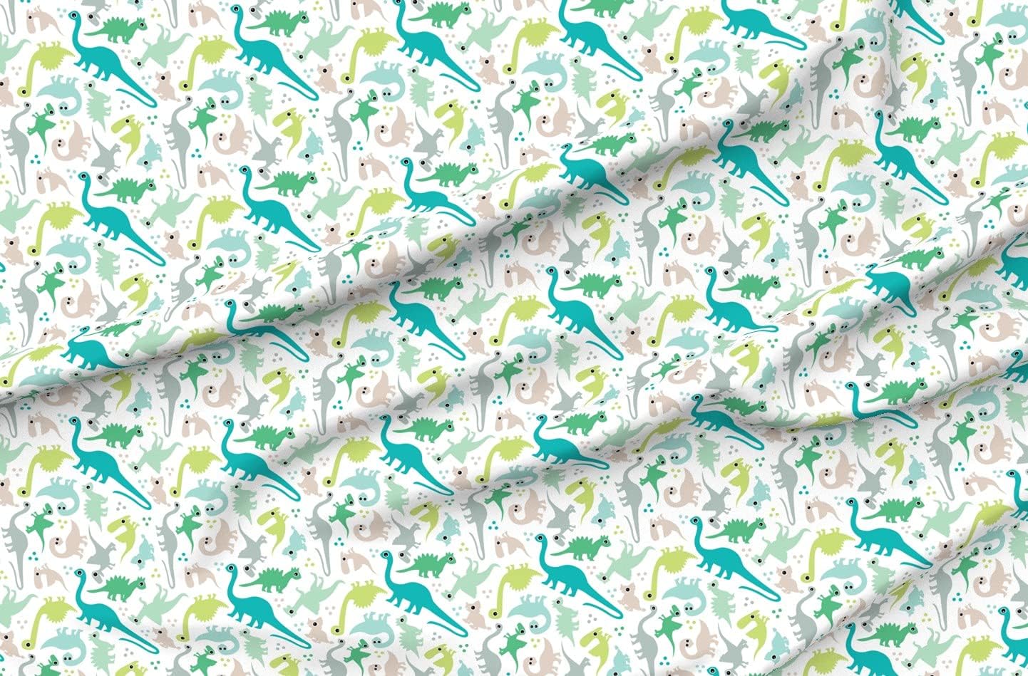 Spoonflower Fabric - Cute Boy Pastel Dinosaur Fantasy Dino Nursery Printed on Minky Fabric Fat Quarter - Sewing Baby Blankets Quilt Backing Plush