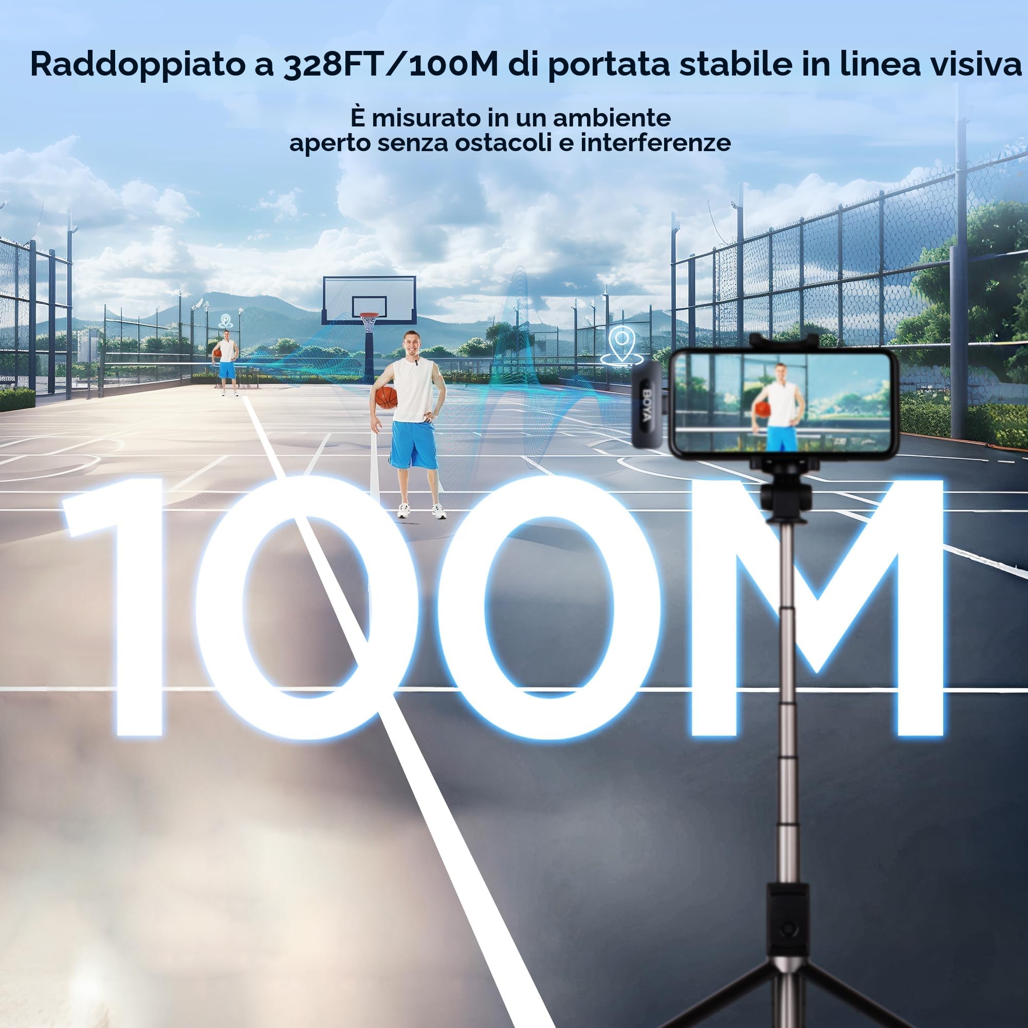 BOYA BY-V10 Microfono Lavalier Wireless USB-C, Mini Microfono Lpel per Smartphone iPhone 15/Android/Microfono Vlog Tipo-C per Youtube Podcast Facebook Vlogging Registrazione Video