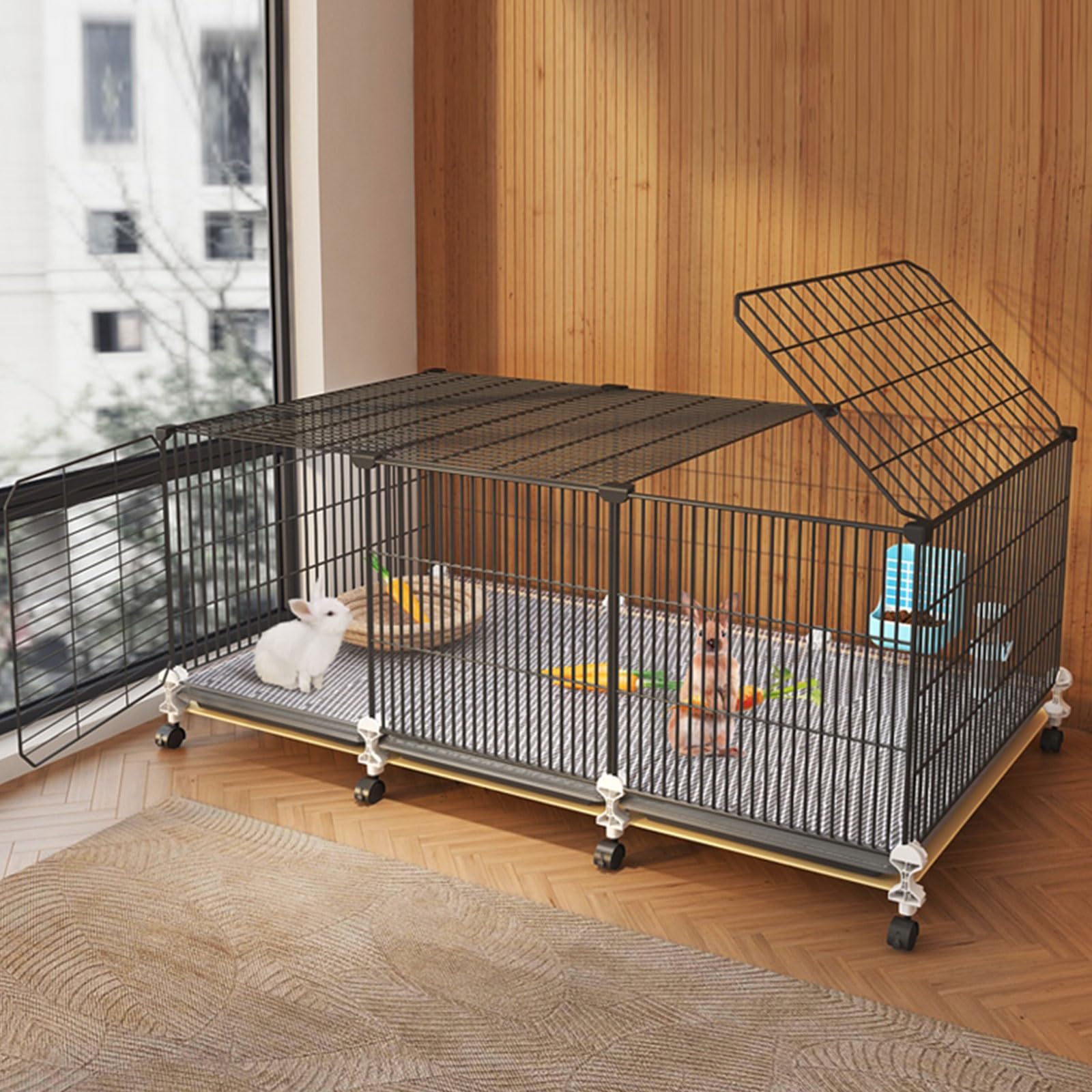 colo　うさぎ　ケージ 大きめ 金属製 Amazon | RTTZBOZ 大型ウサギケージ 多機能ウサギケージ屋内 小動物