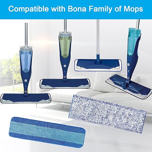 Miniatura 2 de MZY LLC 6 almohadillas de limpieza de microfibra para Bona, almohadillas lavables y reutilizables para limpiador de suelos de madera dura Bona,