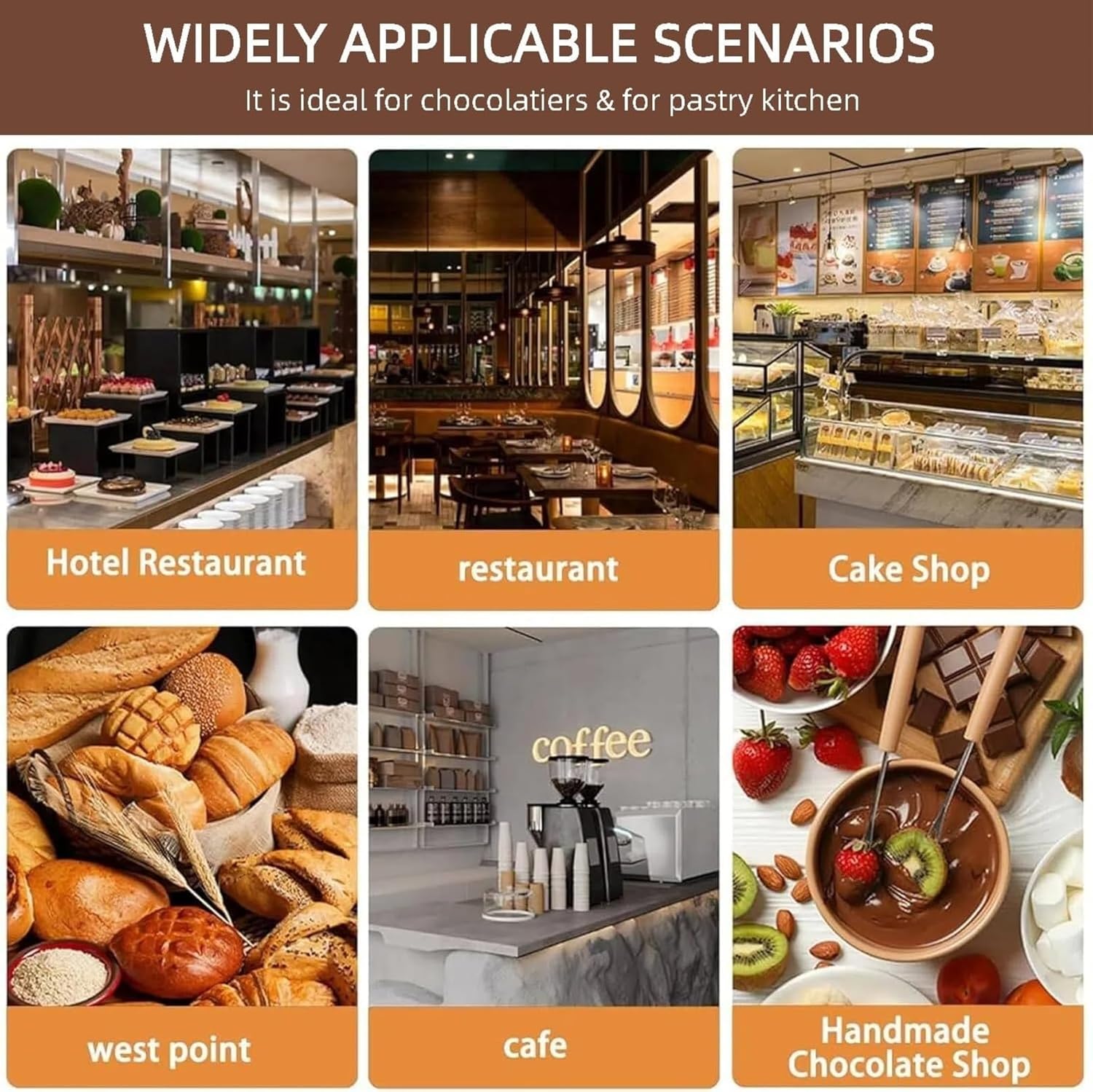 Professional Chocolate Melting Machine with Mixing Wheel,Stainless Steel Mixer for Chocolate Coating,Commercial Chocolate Fountain Machine,Digital Temp Control 32~203°F