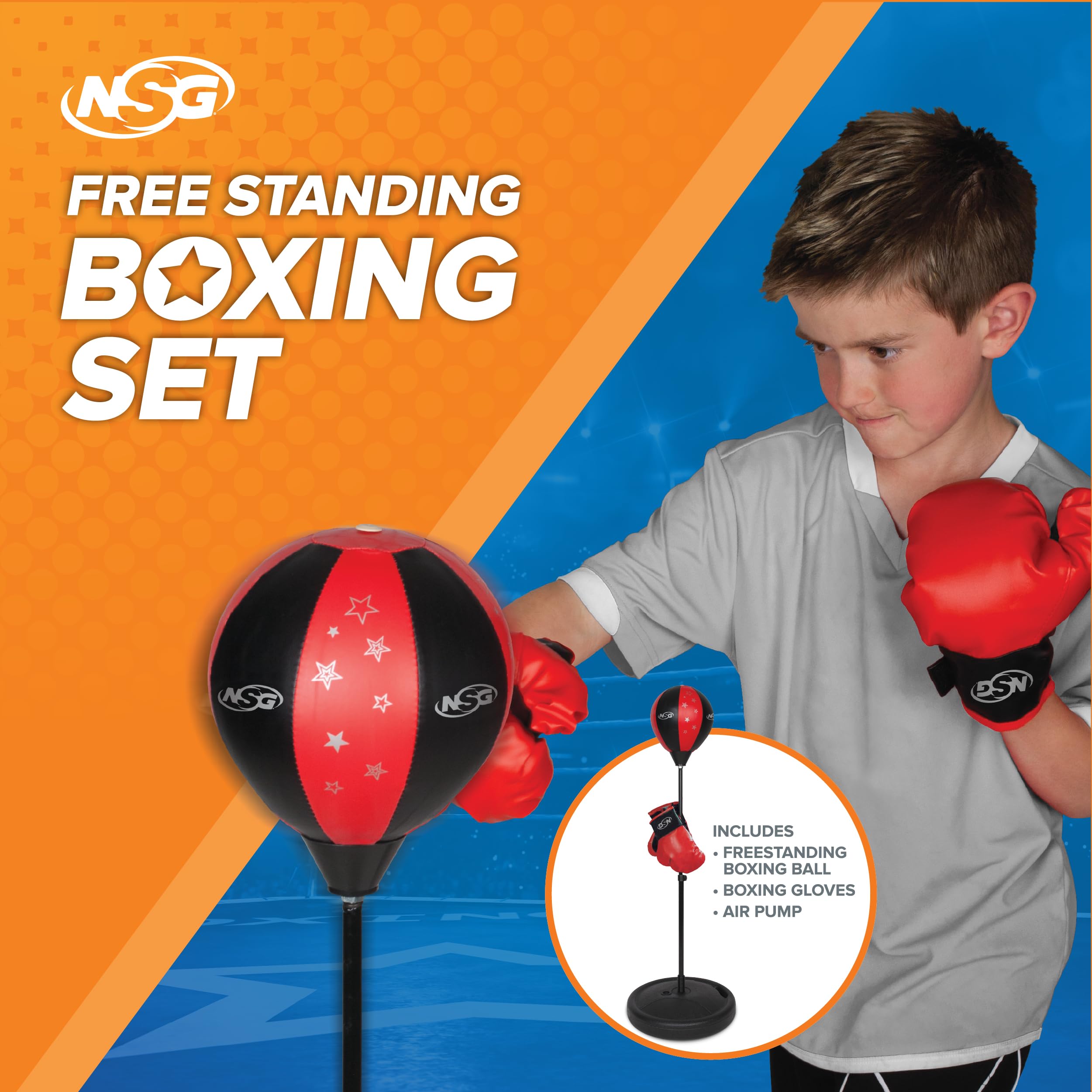 Kids Boxing Gloves Set Punching Bag Junior Domyos Punch Ball