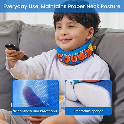 Miniatura 2 de VELPEAU Soporte de cuello suave para niños para postura, lindo soporte cervical de espuma de pato B. para niños, corrector de cuello juvenil para