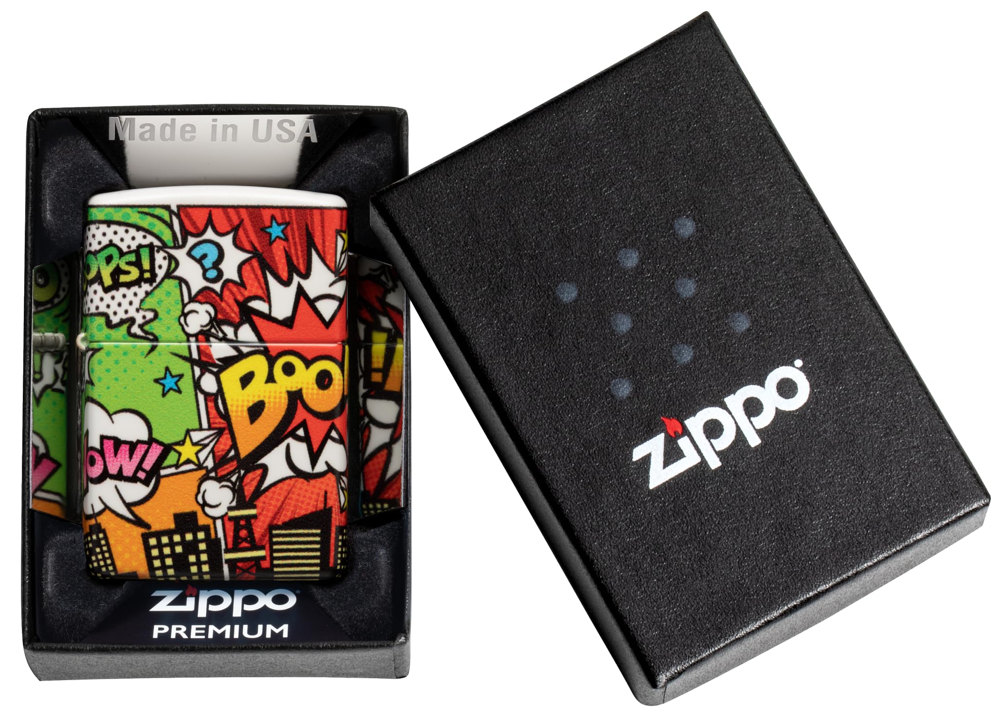 Zippo Sturmfeuerzeug - Pop Art City, 540°, Color Image - Nachfüllbar - Wiederverwendbar - Windfestes Design - Geschenkbox - Made in USA