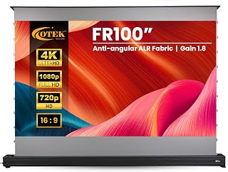 Otek FR100 Motorized Electric Projection Screen - 100" 16:9 Home Theatre Screen with Remote Control, Anti-Angular ALR Fabr... Price In India