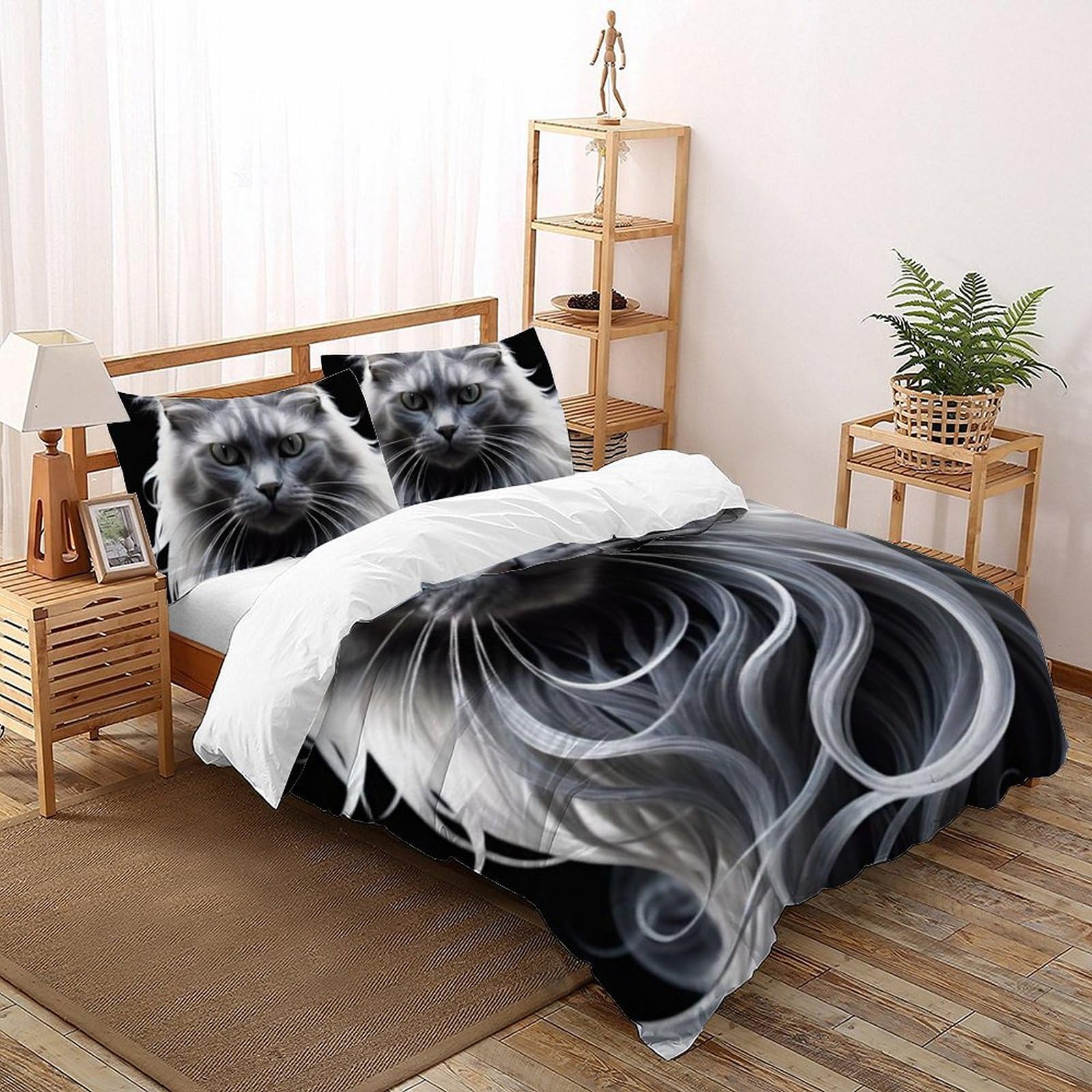 Housse de couette zippée 260x220 anti-froissage pour grand lit enfant
