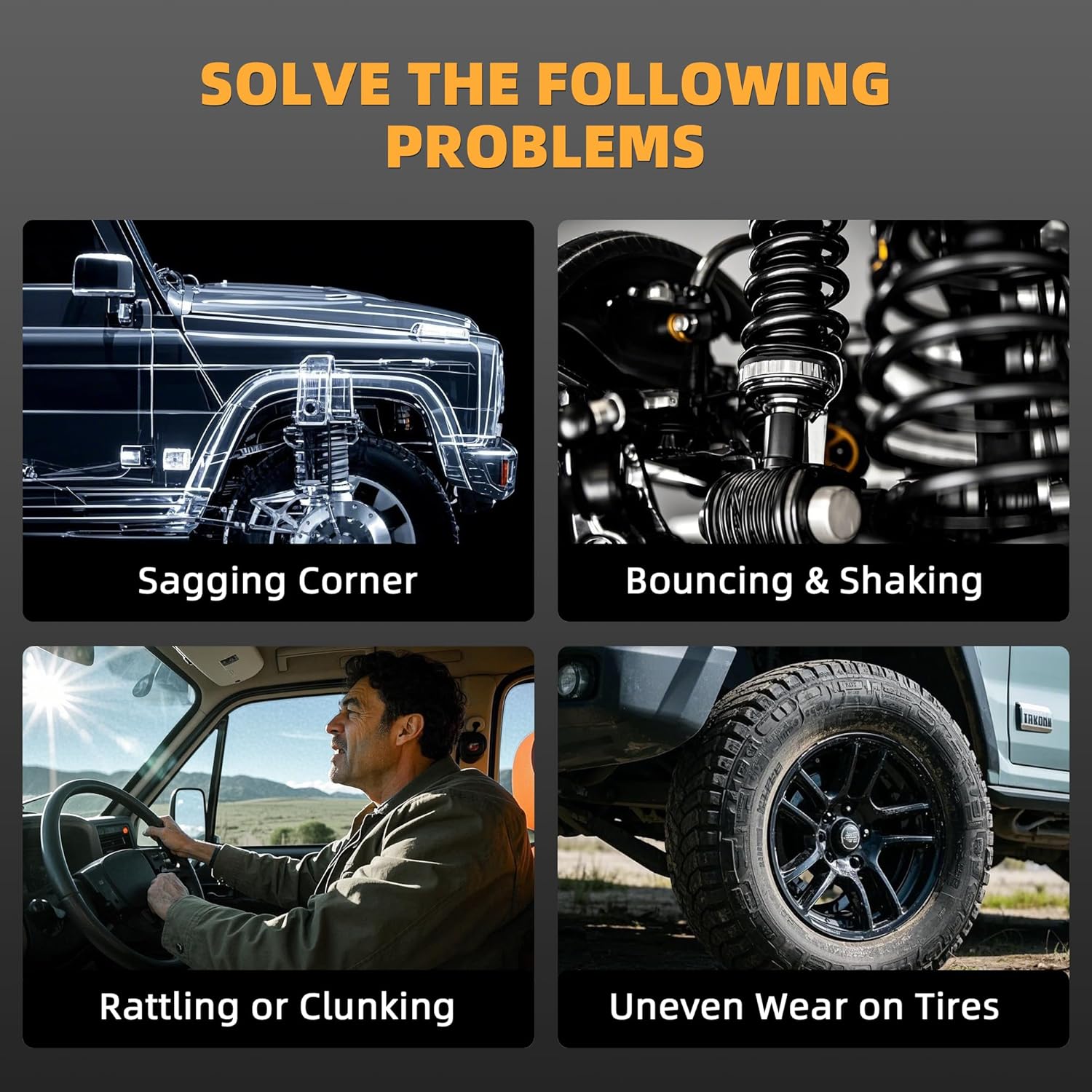 2Pcs Suspension Coil Spring Set Compatible Ford Performance Lowering Kit Front by 1.5-Inches and Rear by 2.5-Inches for 15-20 F-150 Super Cab, SuperCrew,Excluding Raptor