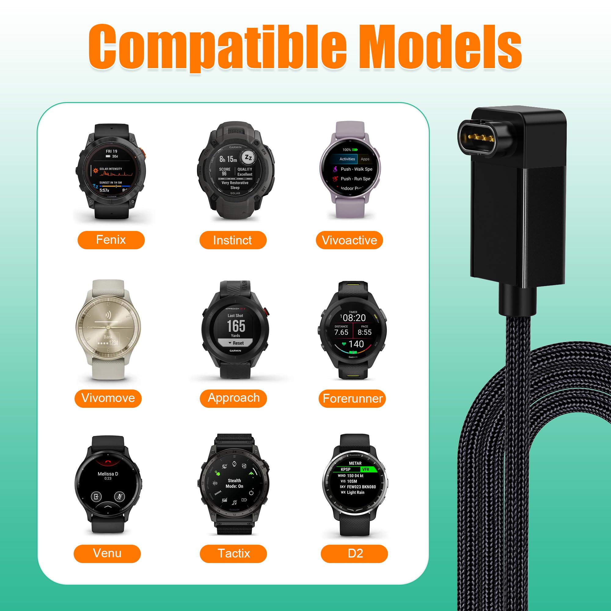 Agvee Pack 3ft Charger For Garmin Watch L Desertcart INDIA