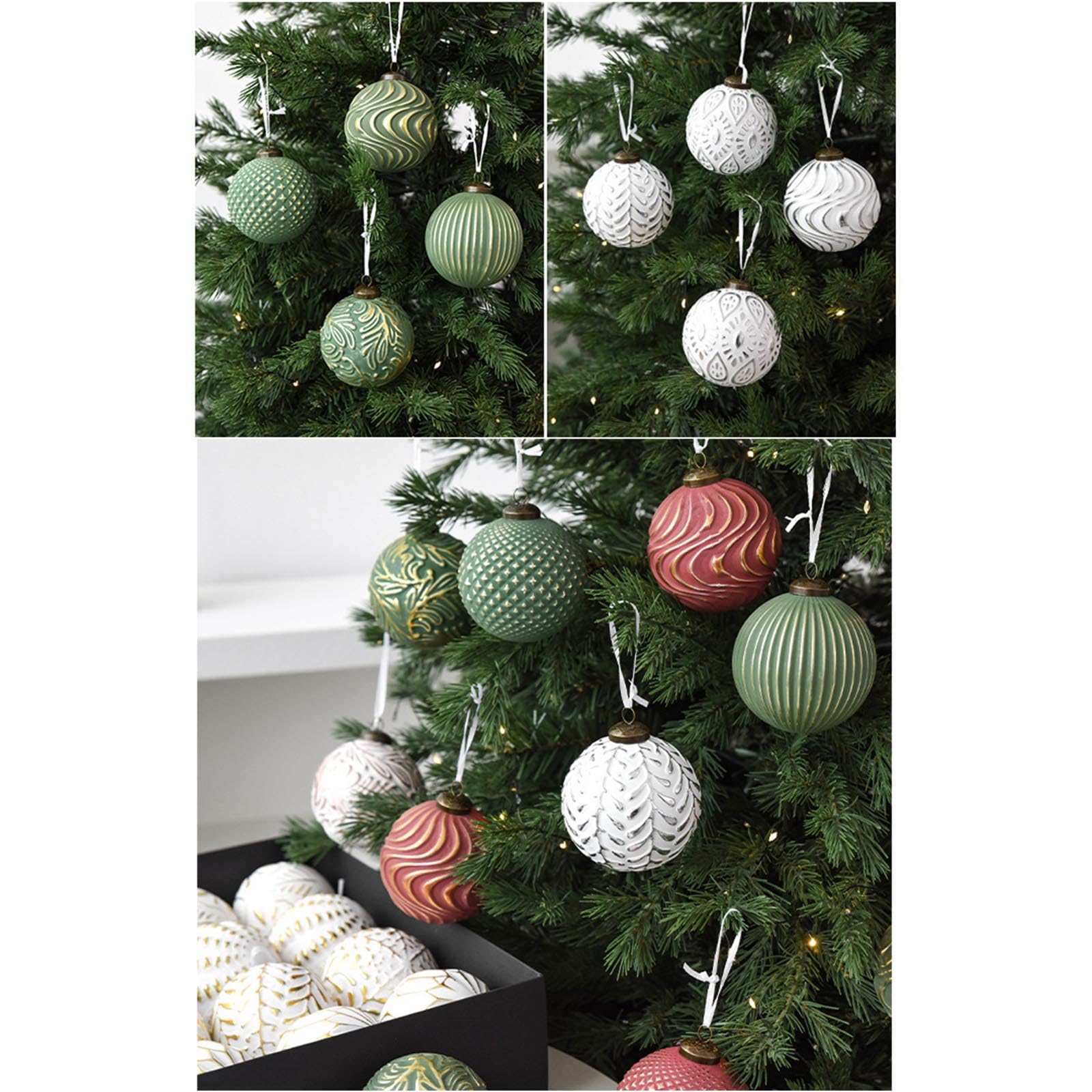 12 palline di Natale da appendere all'albero per ghirlande di alberi, caminetti, feste invernali, centrotavola