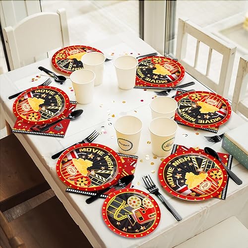 Miniatura 27 de gisgfim 96 piezas de suministros de fiesta de cumpleaños de pollo, platos de papel, servilletas de fiesta temática de pollo, decoraciones