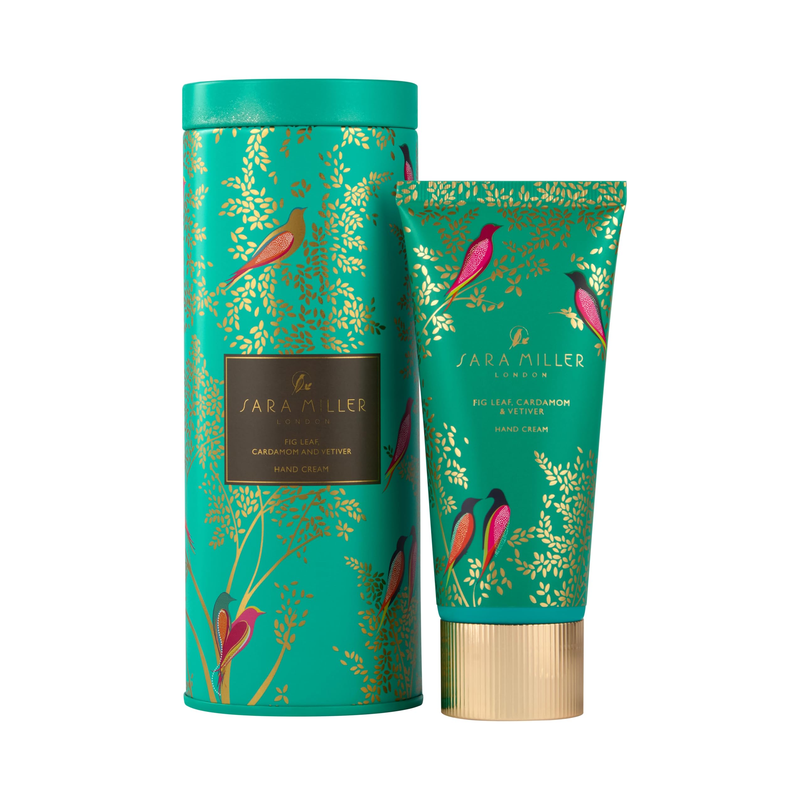 Sara Miller London Hand Cream 100ml in Tin, Shea Butter, Scented with Fig Leaf and Cardamom