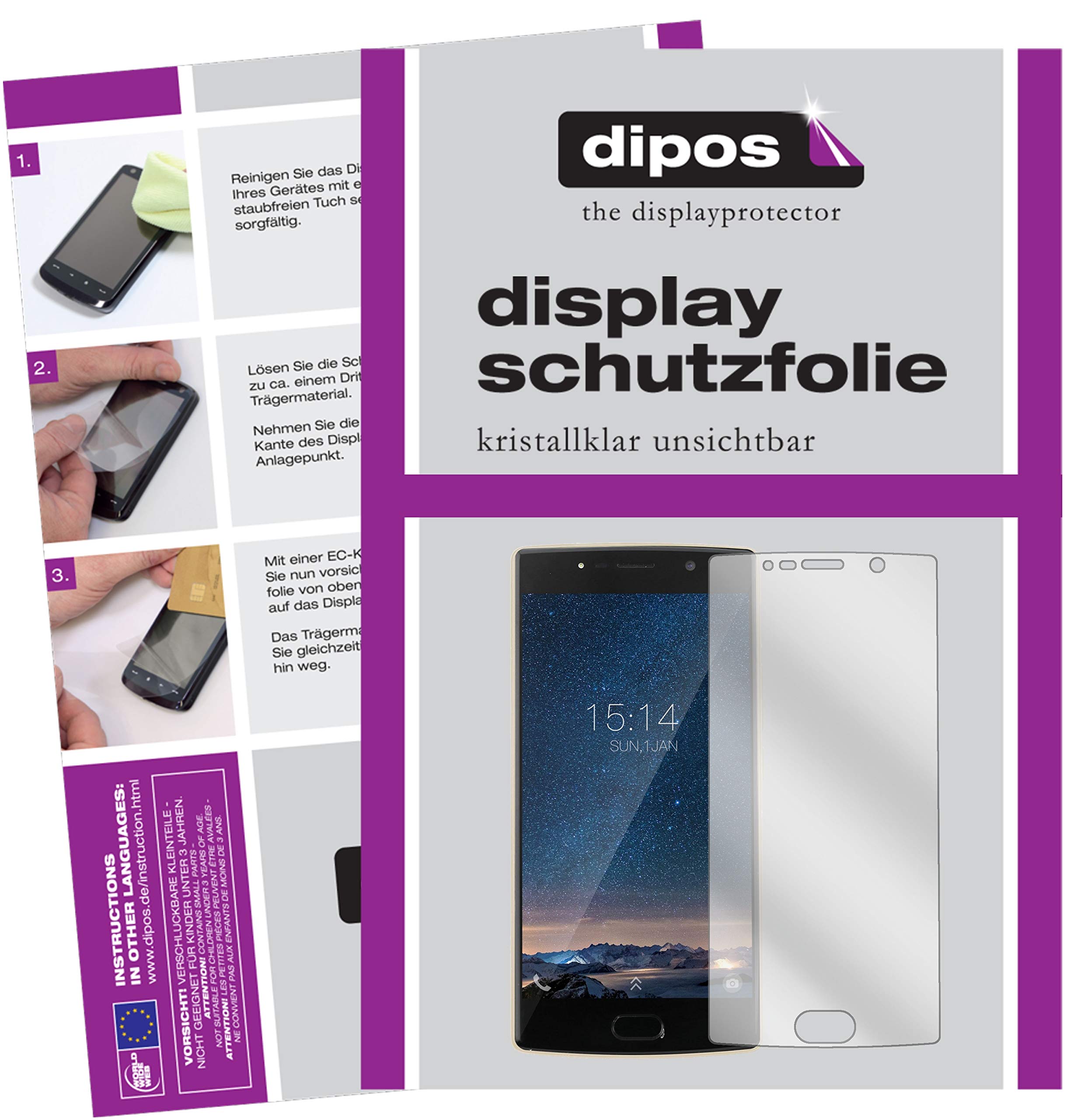 diposI 2x Screen Protector compatible with Doogee BL7000 Protection Films clear