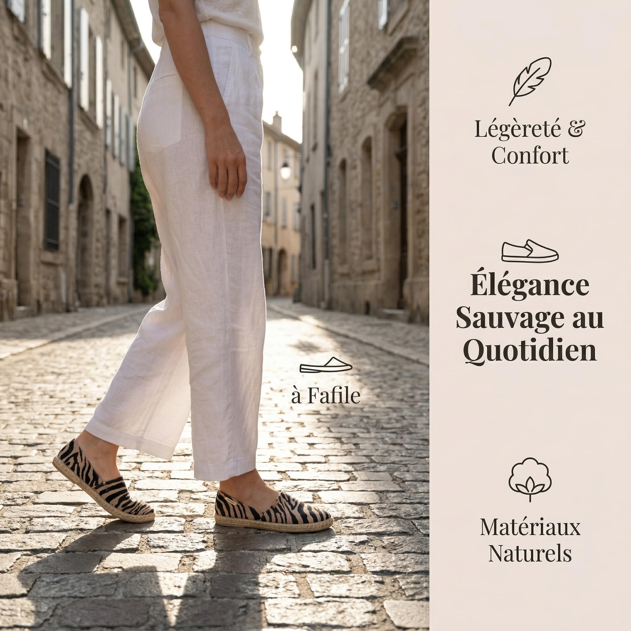 GLAMORA Espadrilles pour femme en toile Slip On respirantes légères Semelle en jute antidérapante Confortables Textile Plat Semelle Confort Flexible Tissu Élastique Ajustement Léger