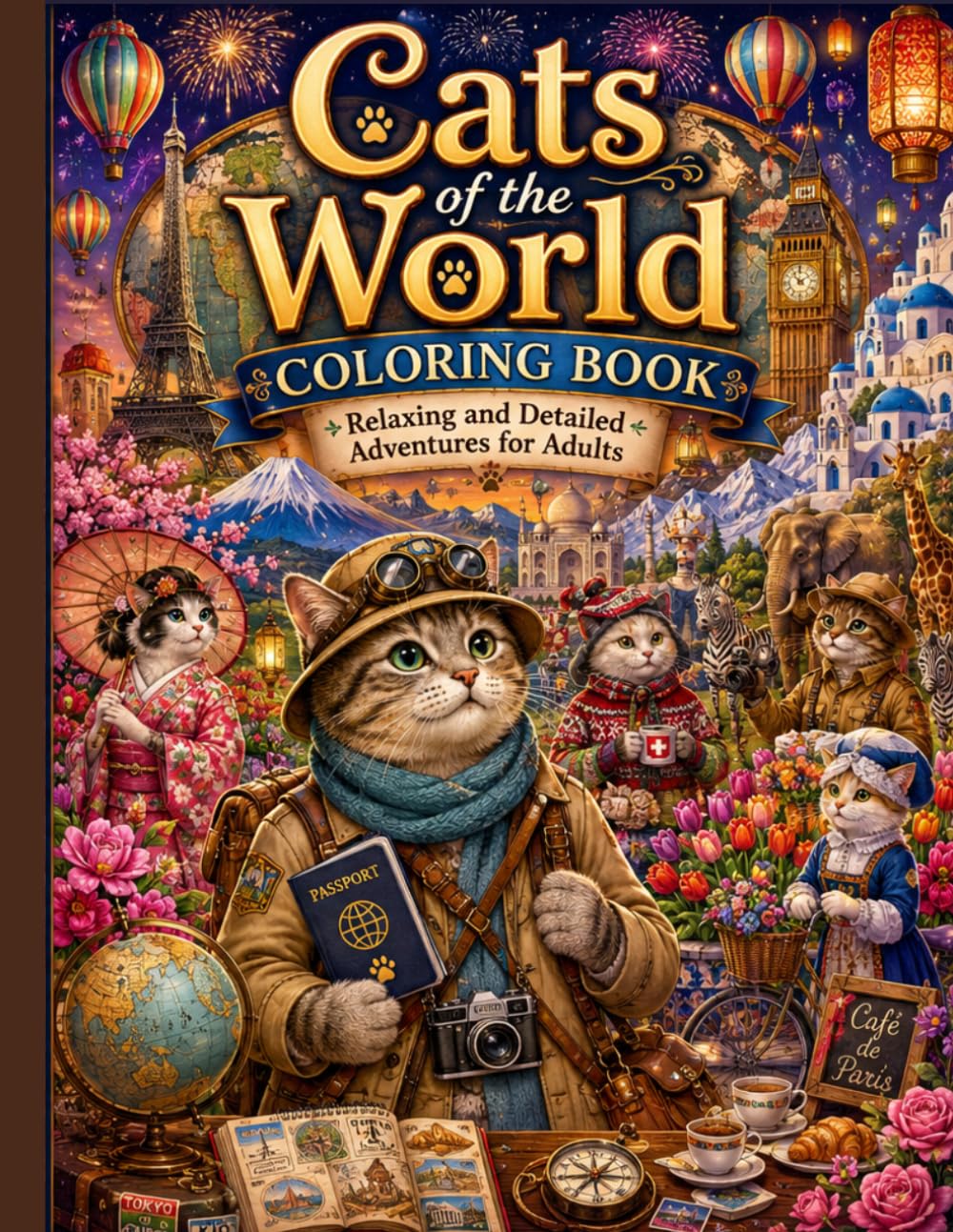 Cats of the World Coloring Book: Relaxing and Detailed Adventures for Adults