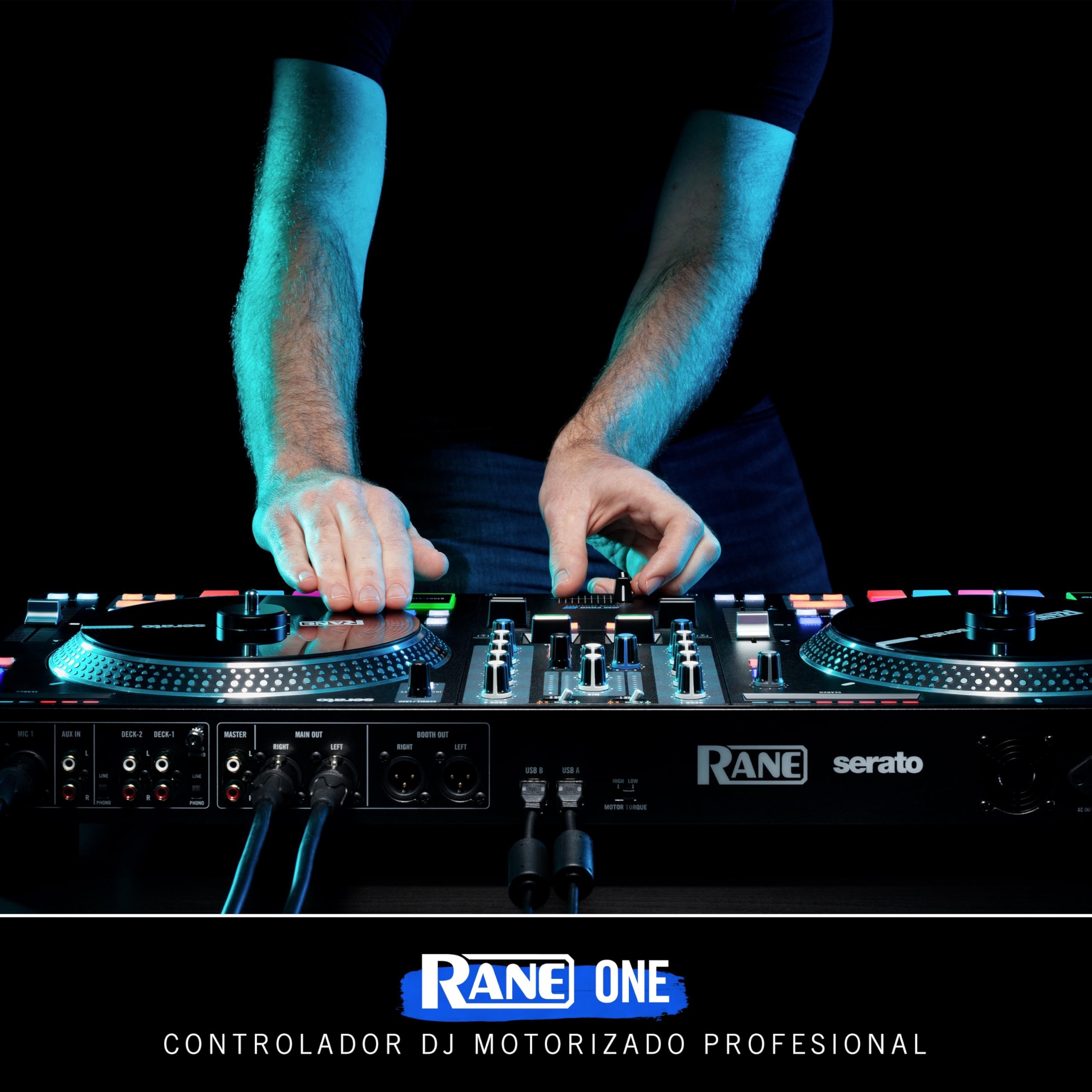 RANE ONE, Controlador DJ Profesional con Platos Motorizados de 7.2" Para Serato, Mesa de Mezclas con Serato DJ Pro Incluido, Efectos y 8 Pads