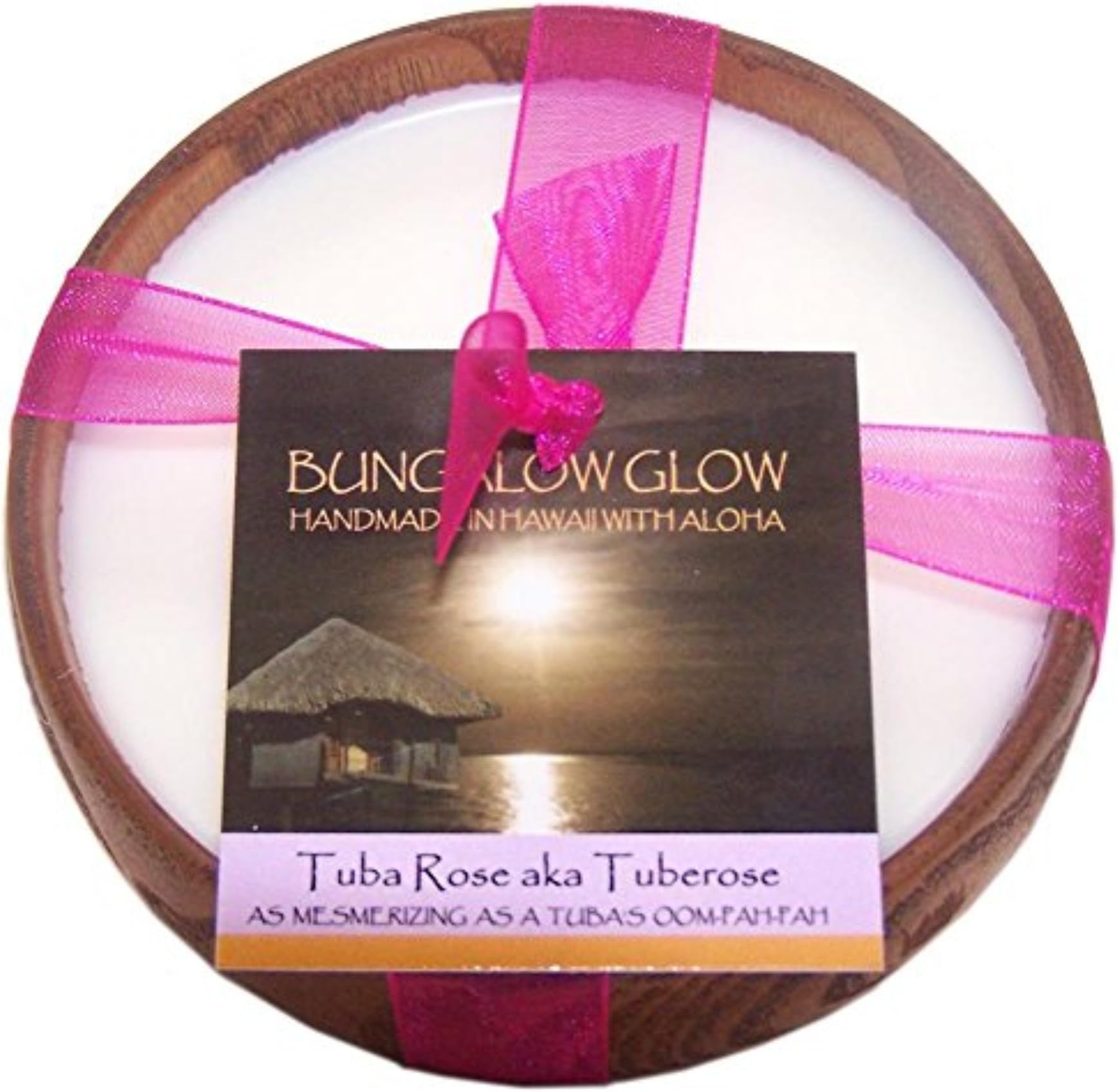 Hawaii Bubble Shack Monkeypod Wood Candle Tuberose Scented