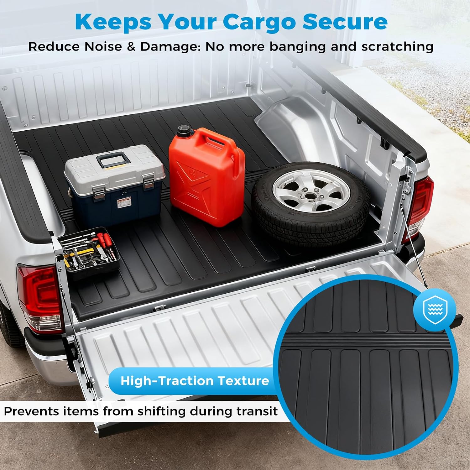 Tsumbay Heavy-Duty TPE Truck Bed Mat for 2015-2025 Ford F150 & Lightning, 5.5ft Anti-Slip Cargo Liner, All-Weather Protection, Excludes Beds with Side Storage